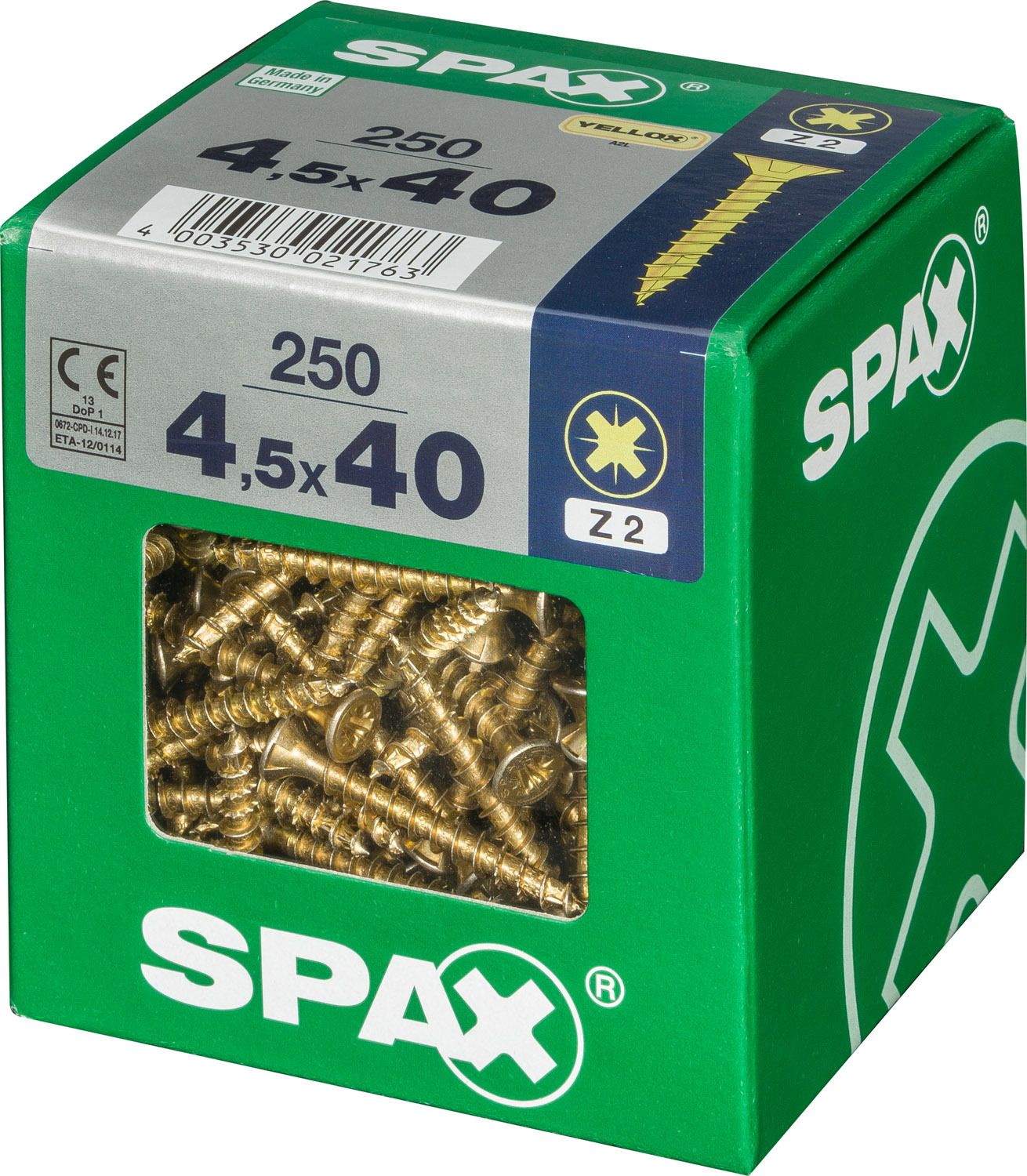 PLANA SPAX Z2 YELLOX L 250 UD.