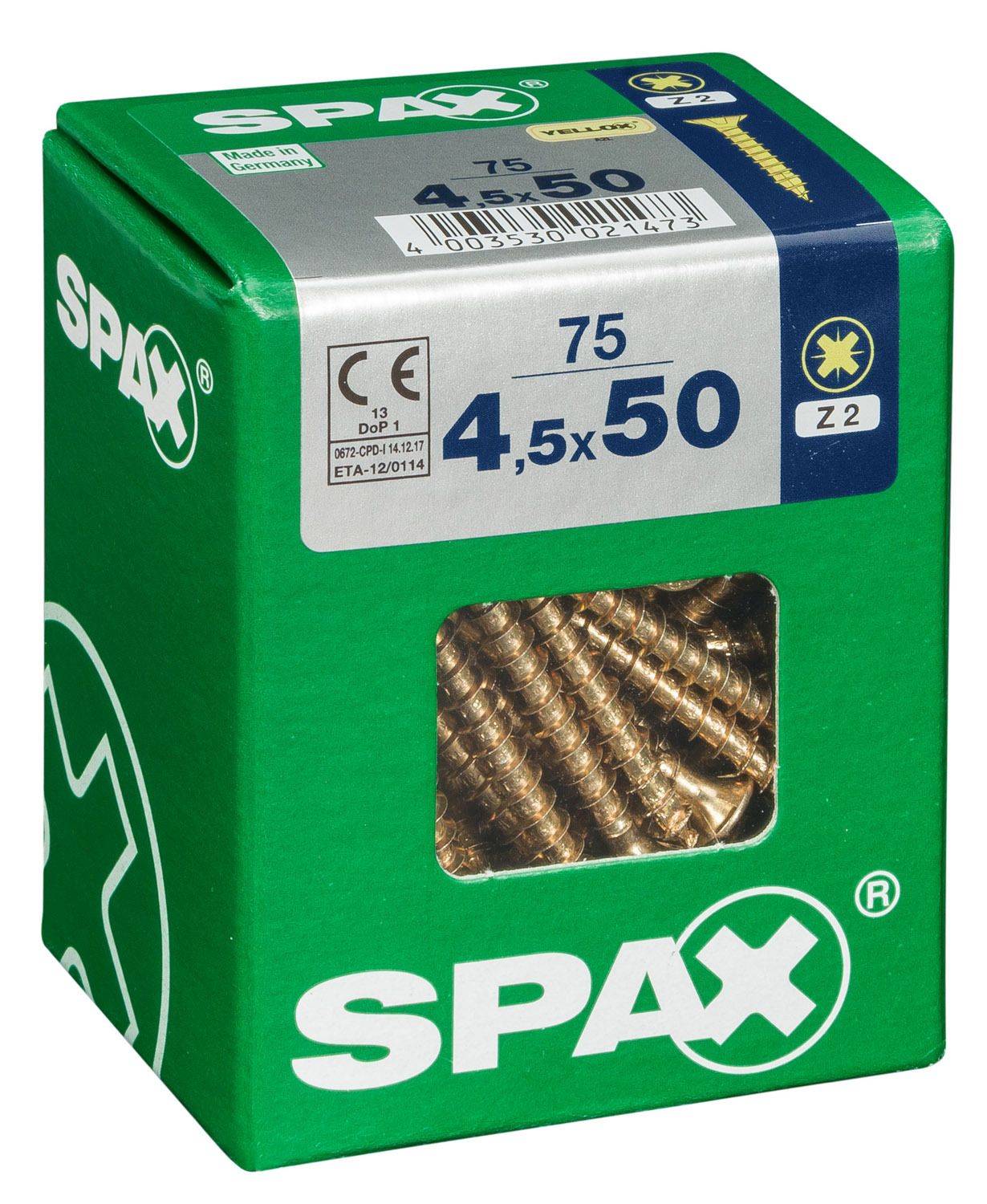 PLANA SPAX Z2 YELLOX L 75 UD.