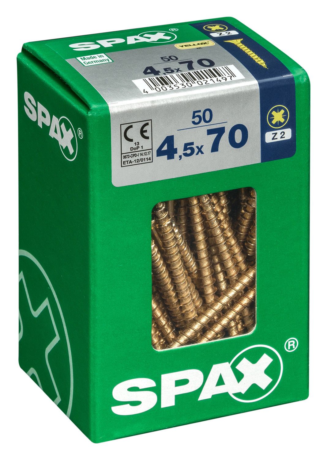 PLANA SPAX Z2 YELLOX L 50 UD.