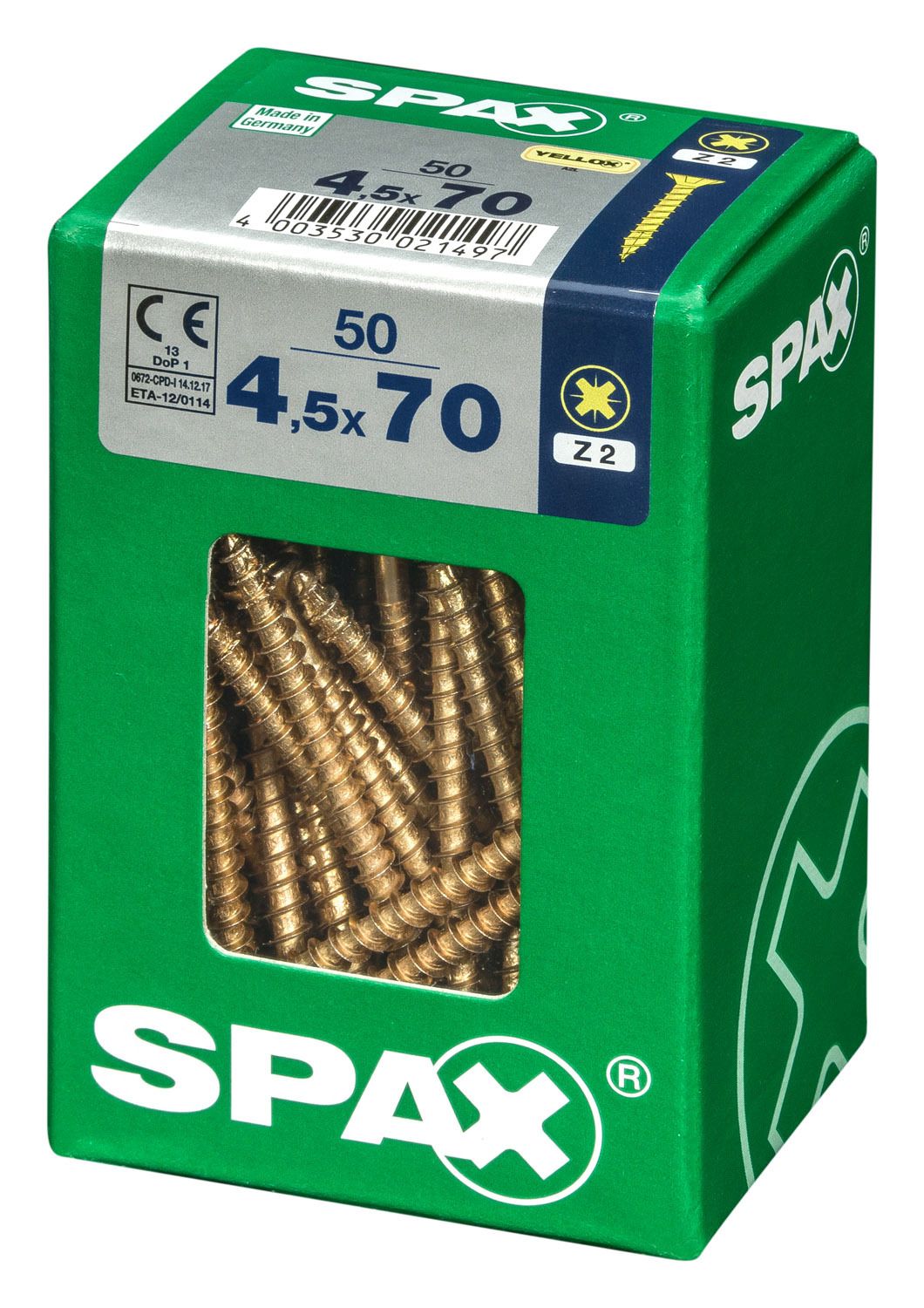 PLANA SPAX Z2 YELLOX L 50 UD.