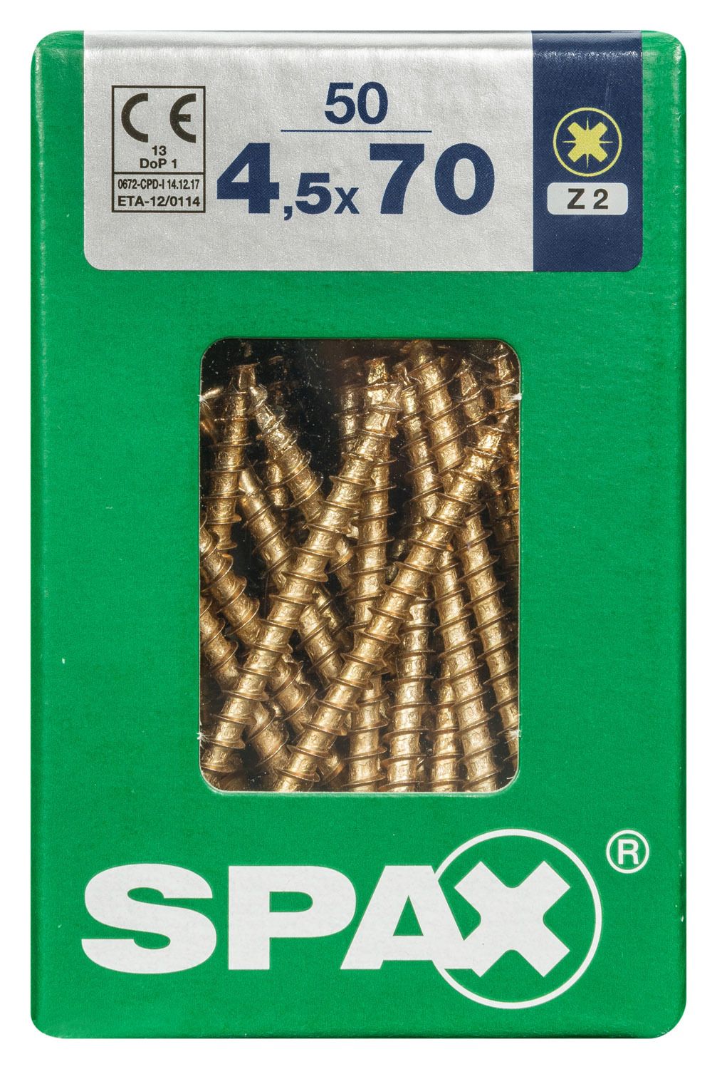 PLANA SPAX Z2 YELLOX L 50 UD.