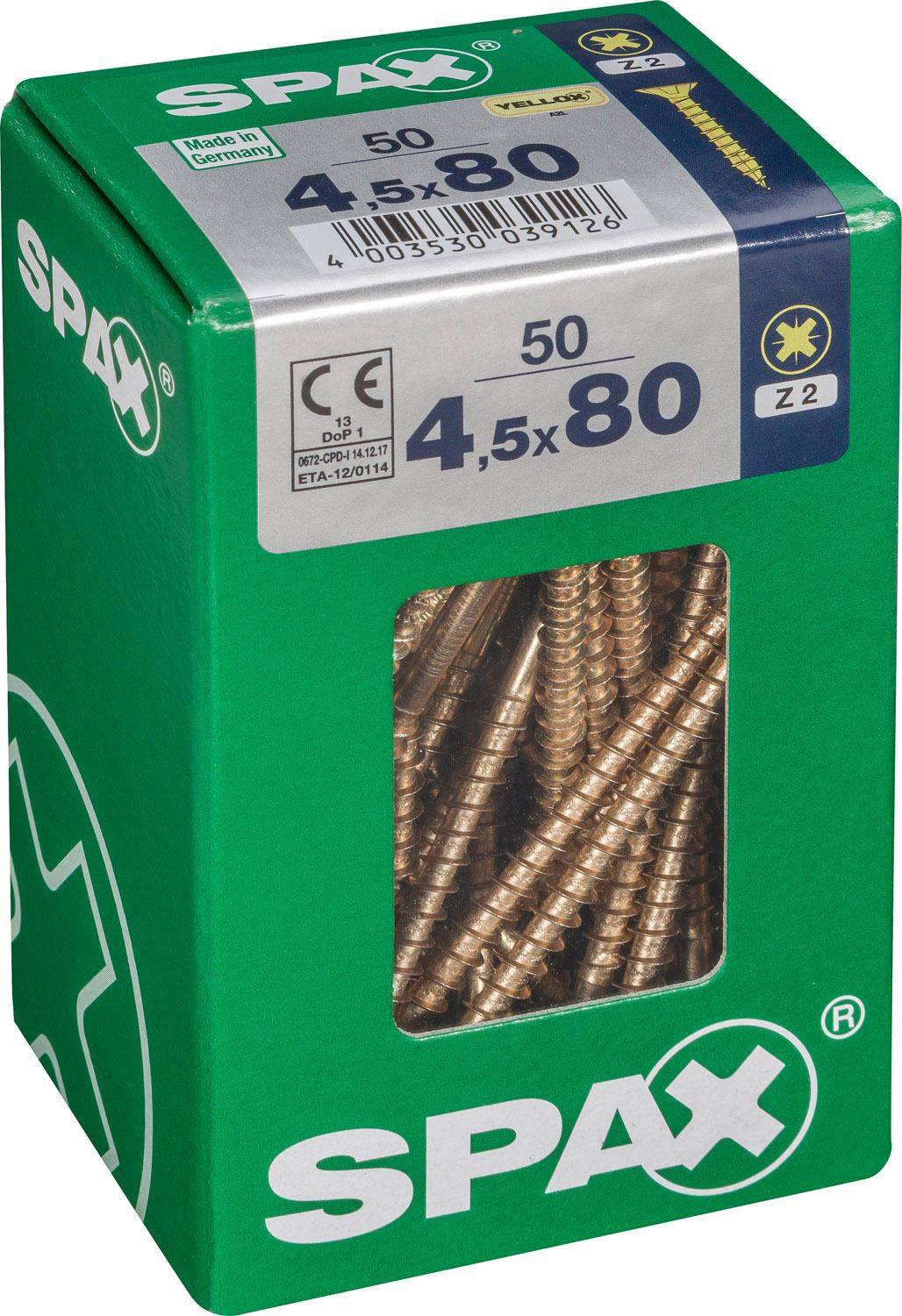 PLANA SPAX Z2 YELLOX L 50 UD.