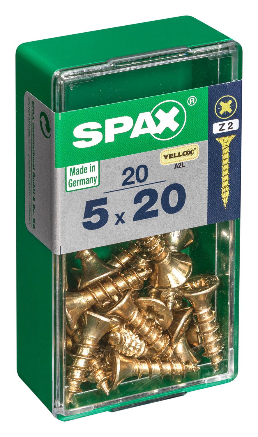 PLANA SPAX Z2 YELLOX S 20 UD.