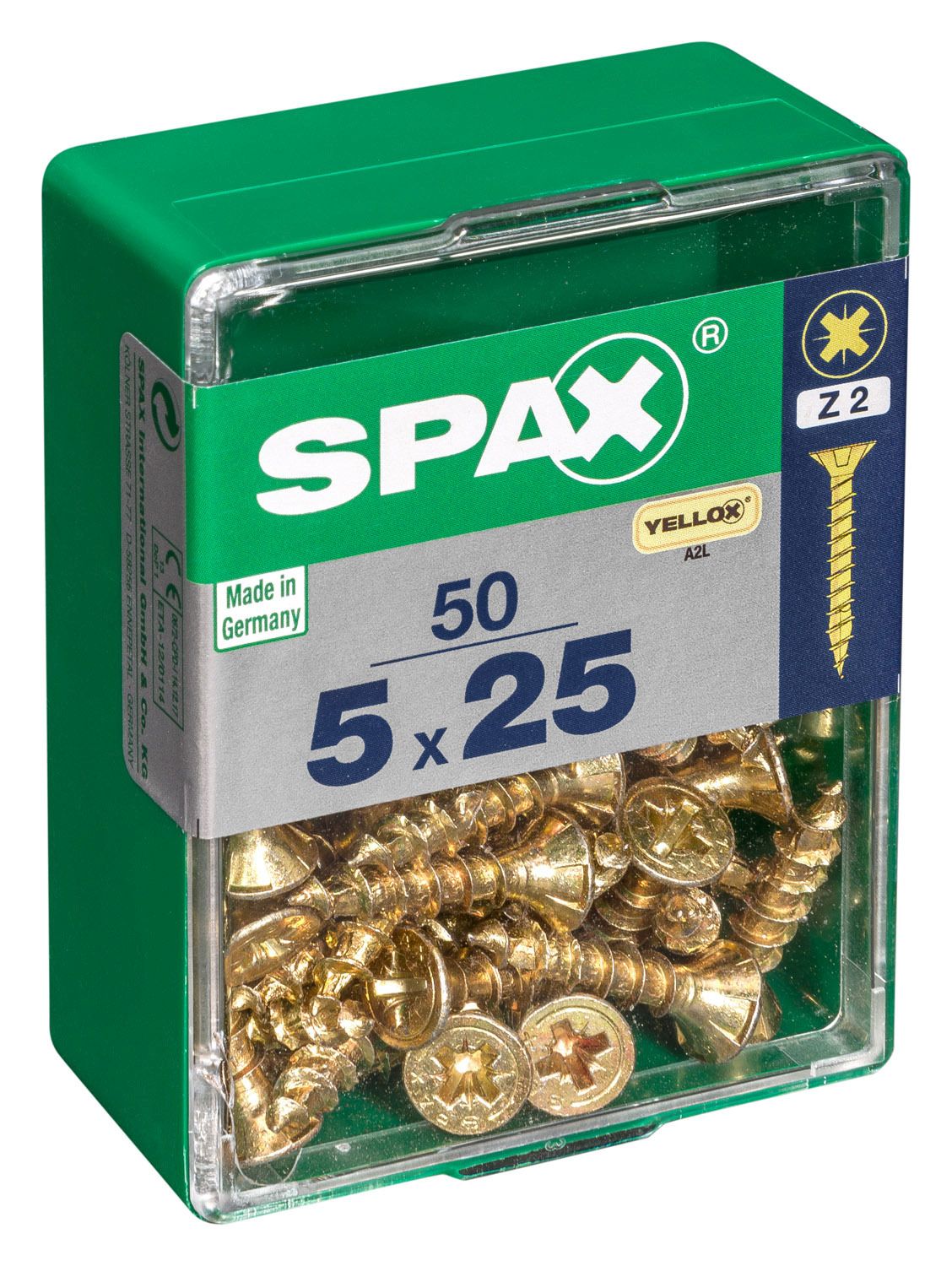 PLANA SPAX Z2 YELLOX M 50 UD.