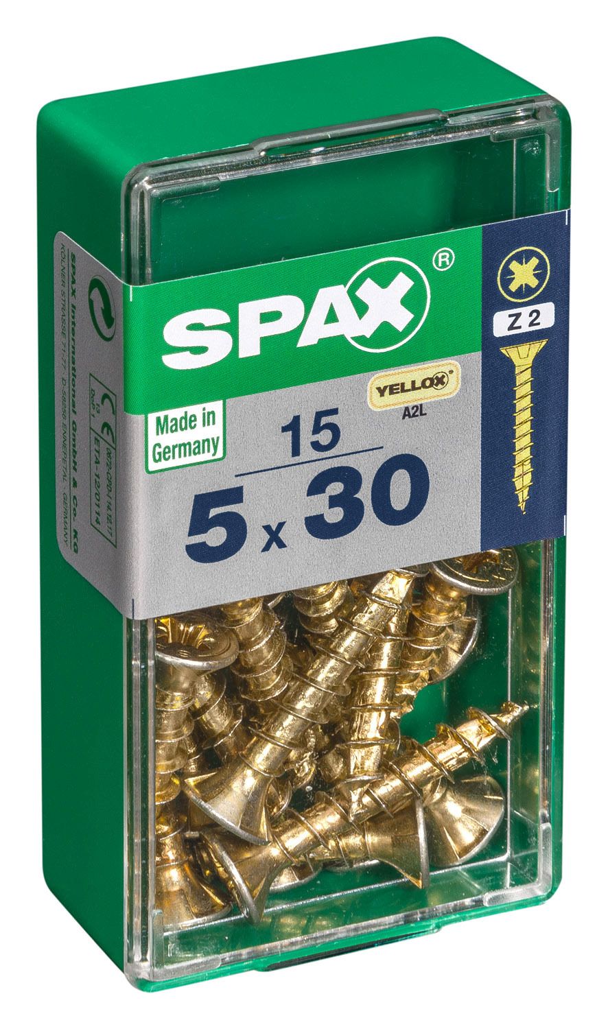 PLANA SPAX Z2 YELLOX S 15 UD.