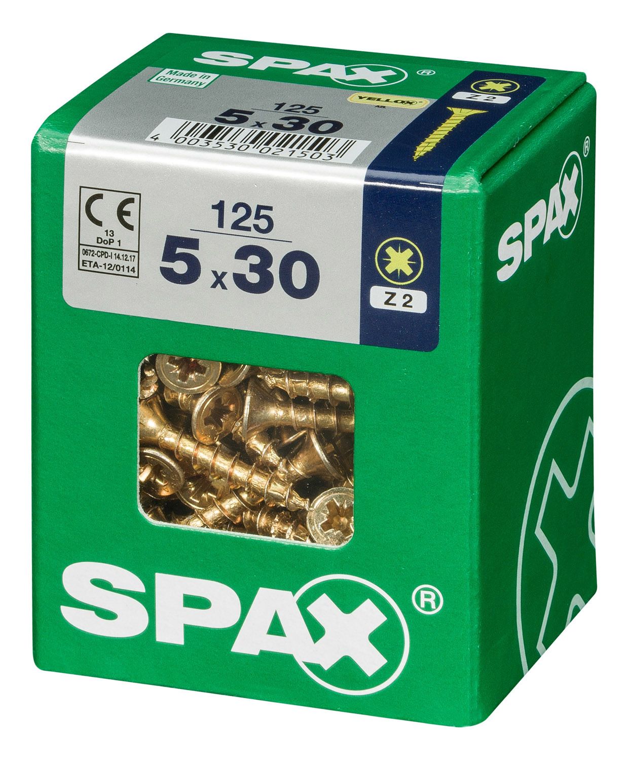 PLANA SPAX Z2 YELLOX L 125 UD.