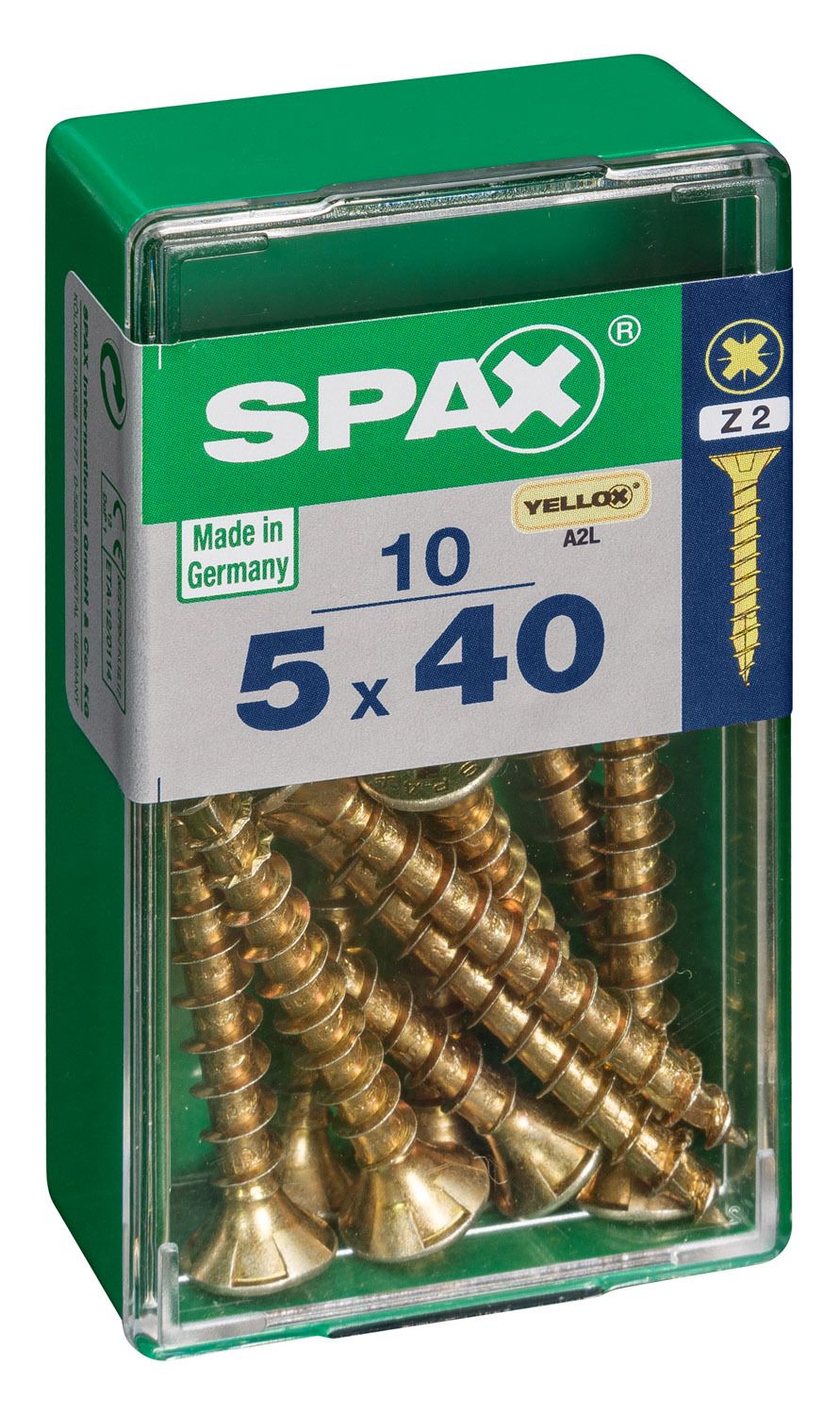 PLANA SPAX Z2 YELLOX S 10 UD.