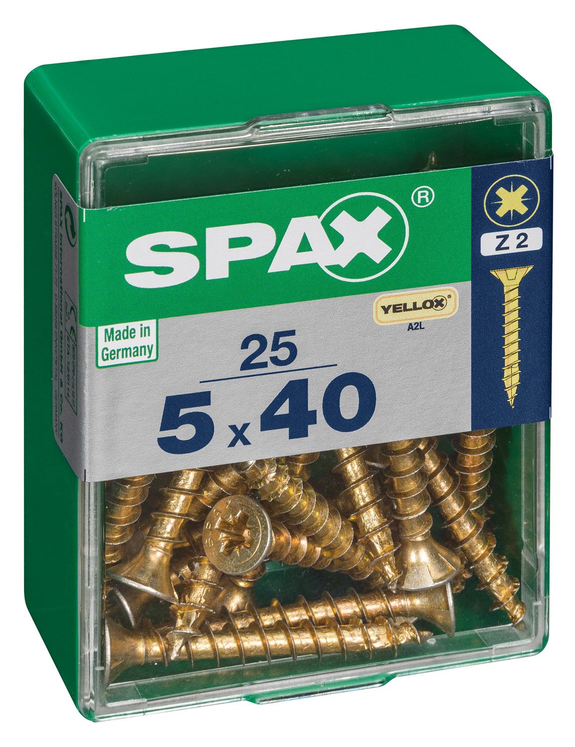 PLANA SPAX Z2 YELLOX M 25 UD.