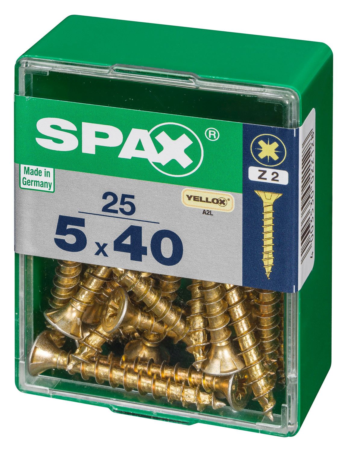 PLANA SPAX Z2 YELLOX M 25 UD.