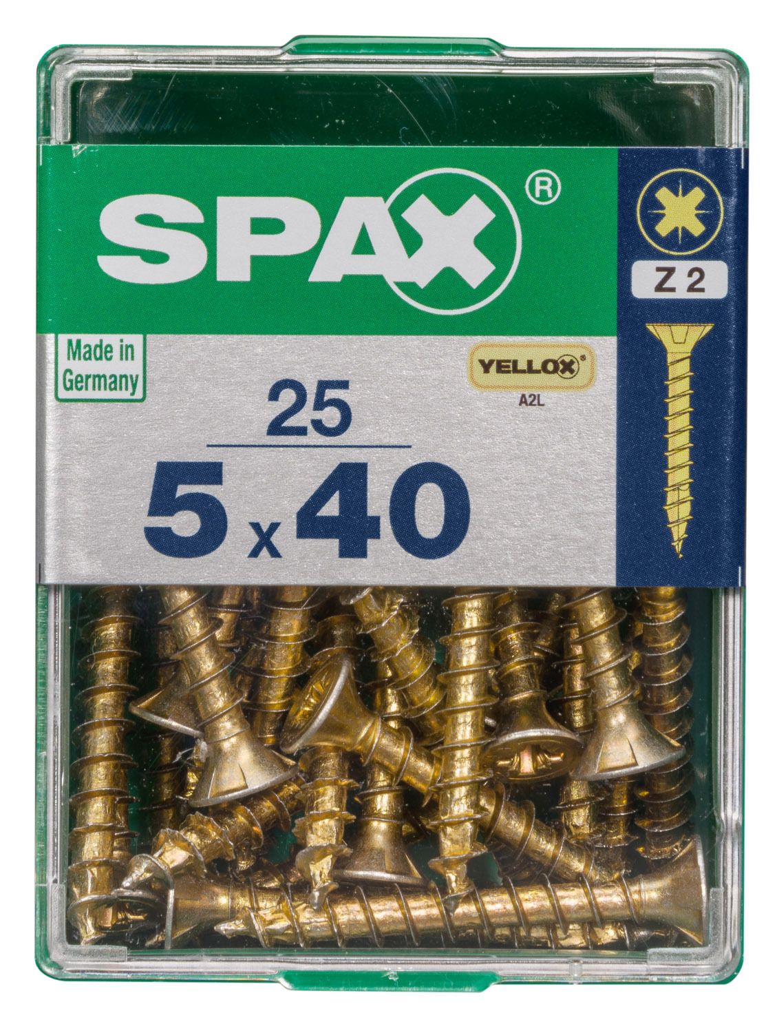 PLANA SPAX Z2 YELLOX M 25 UD.