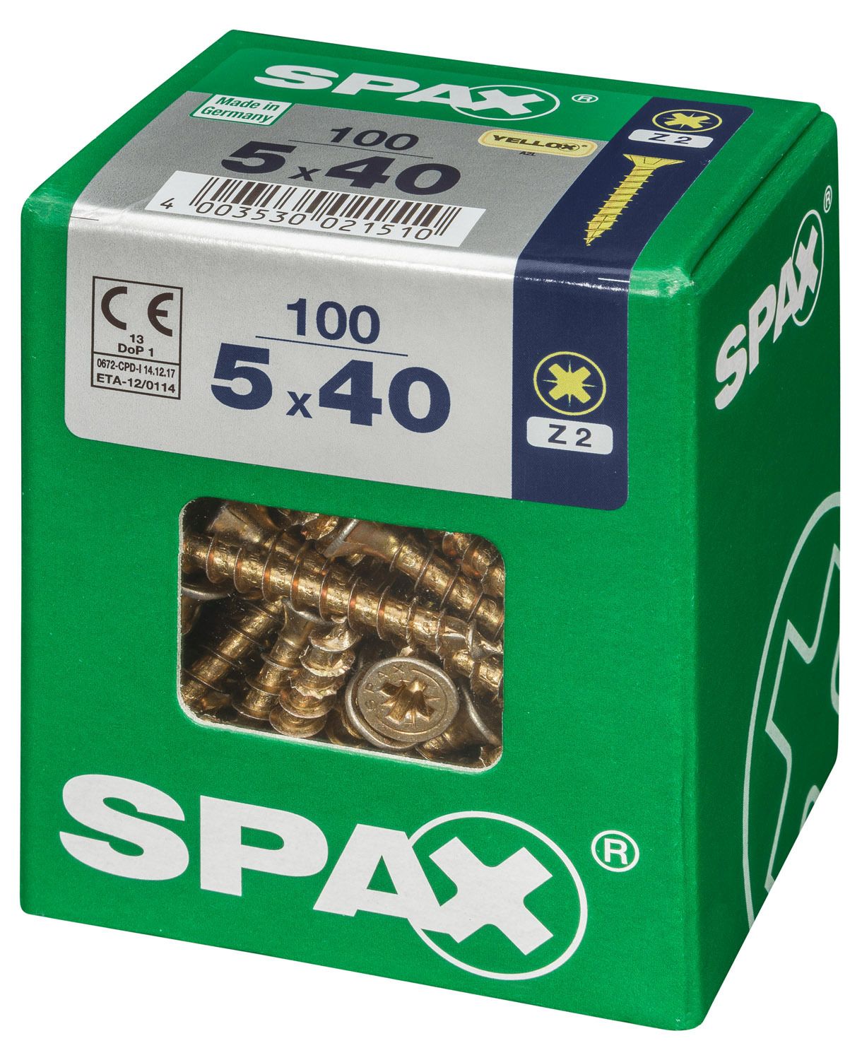 PLANA SPAX Z2 YELLOX L 100 UD.