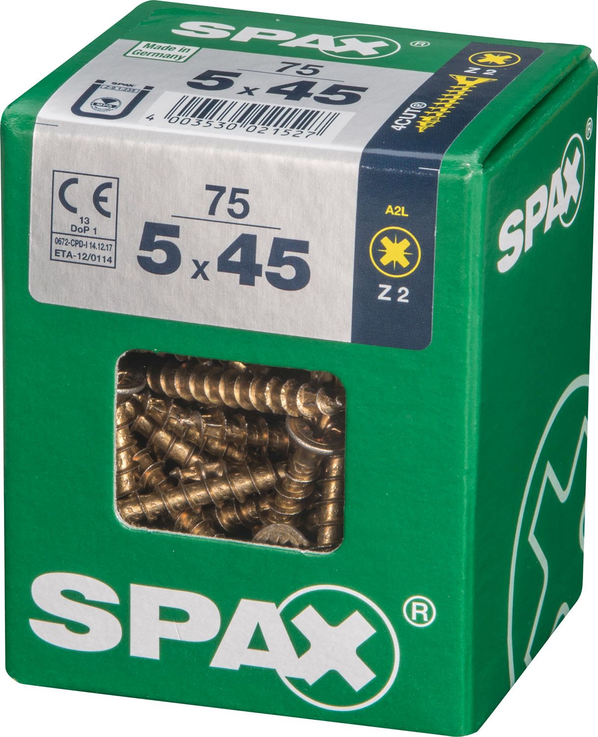 PLANA SPAX Z2 YELLOX L 75 UD.