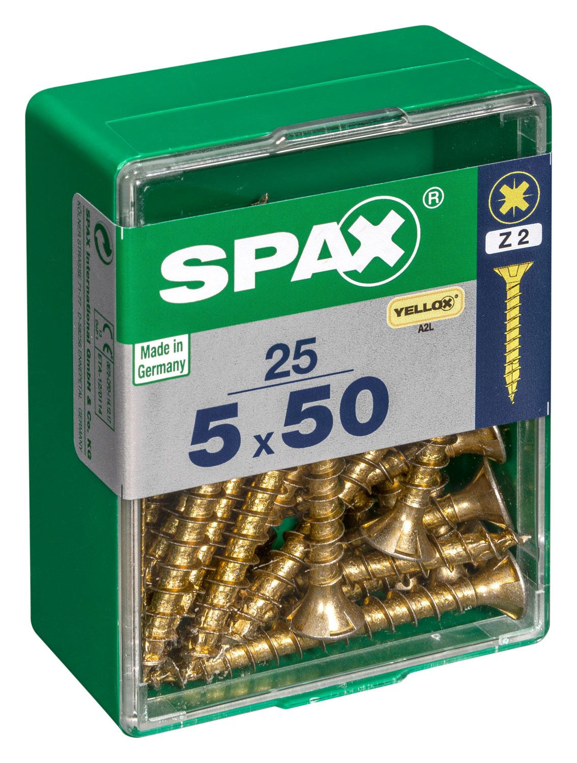 PLANA SPAX Z2 YELLOX M 25 UD.