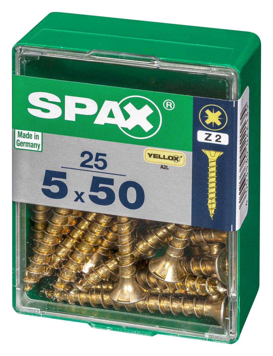 PLANA SPAX Z2 YELLOX M 25 UD.