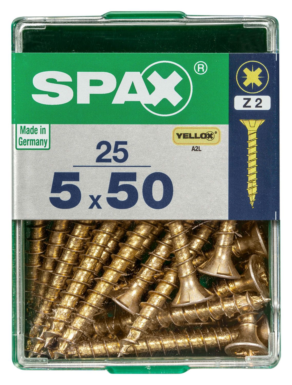 PLANA SPAX Z2 YELLOX M 25 UD.