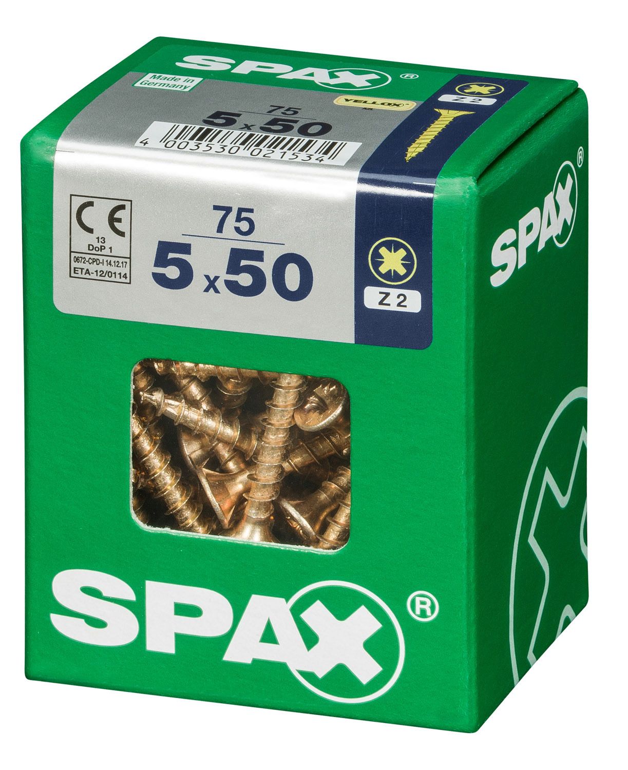 PLANA SPAX Z2 YELLOX L 75 UD.