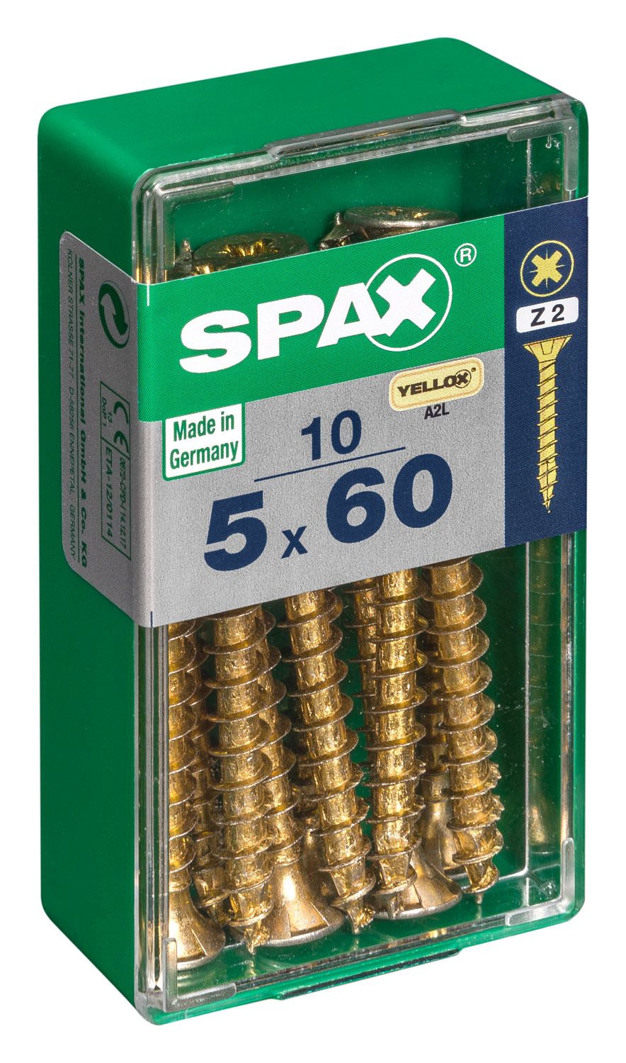 PLANA SPAX Z2 YELLOX S 10 UD.