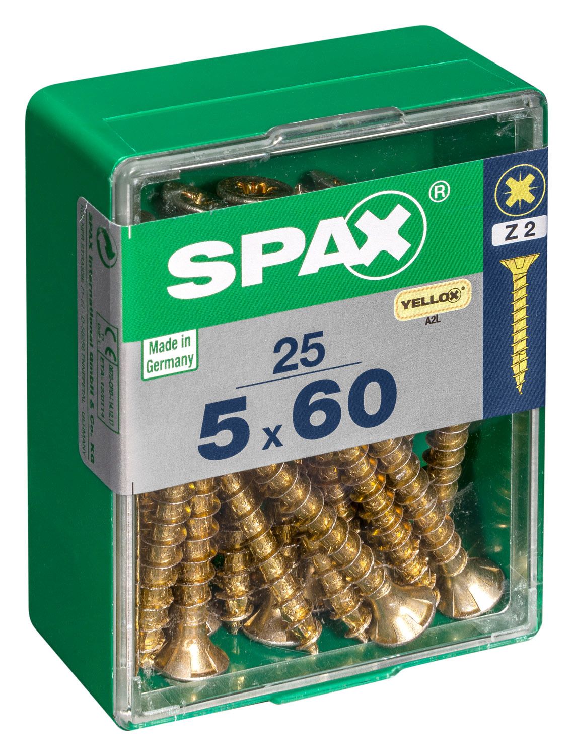 PLANA SPAX Z2 YELLOX M 25 UD.