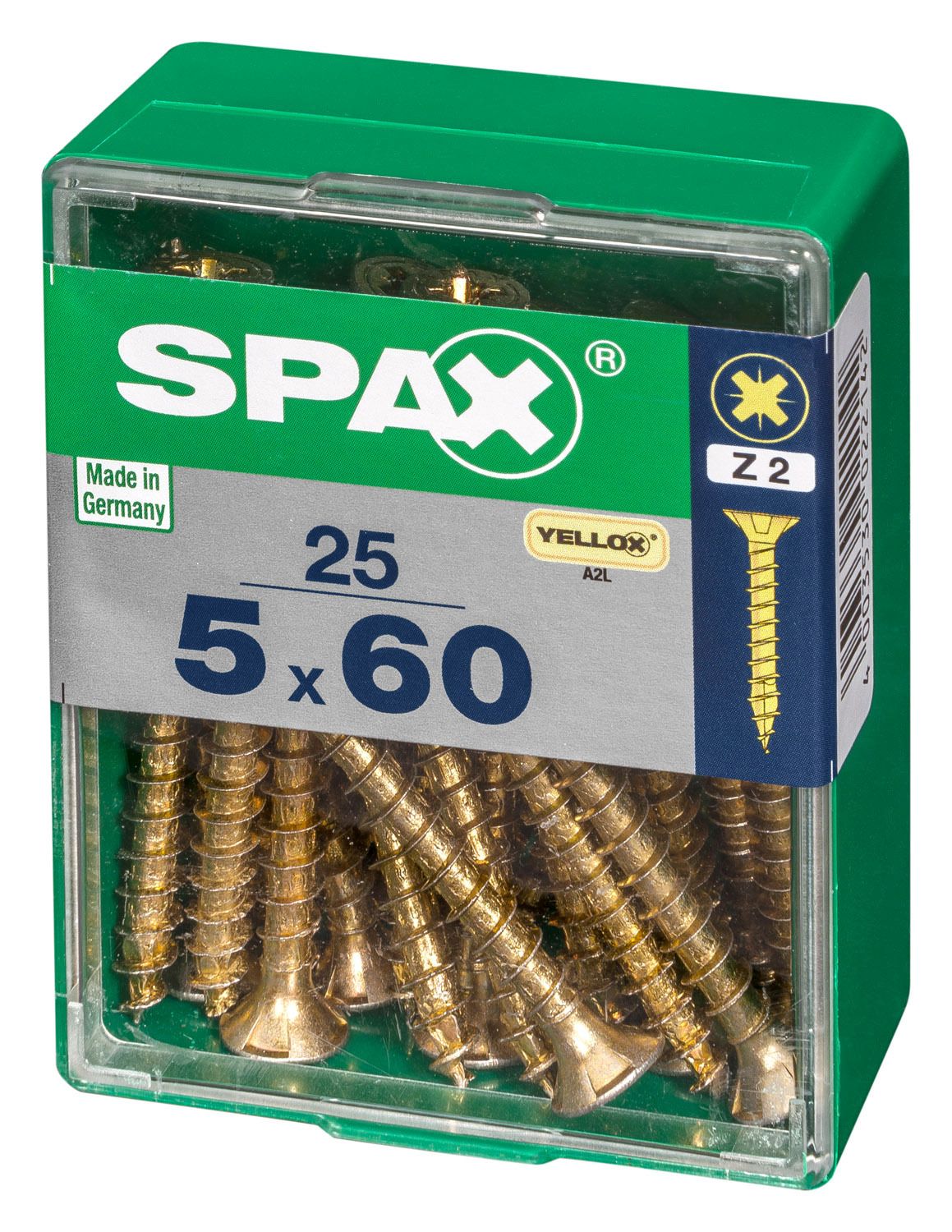 PLANA SPAX Z2 YELLOX M 25 UD.