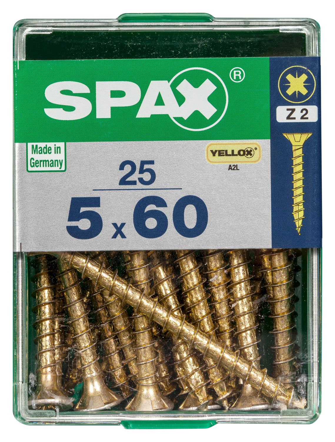 PLANA SPAX Z2 YELLOX M 25 UD.