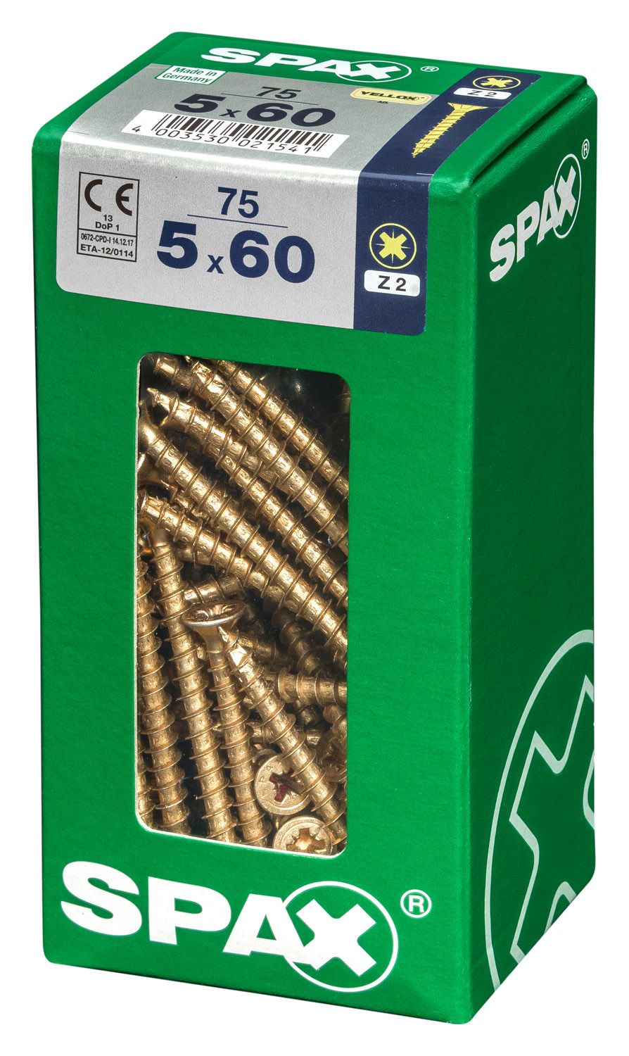 PLANA SPAX Z2 YELLOX L 75 UD.