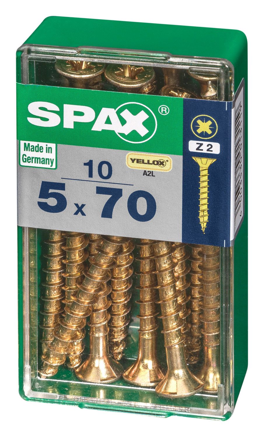 PLANA SPAX Z2 YELLOX S 10 UD.