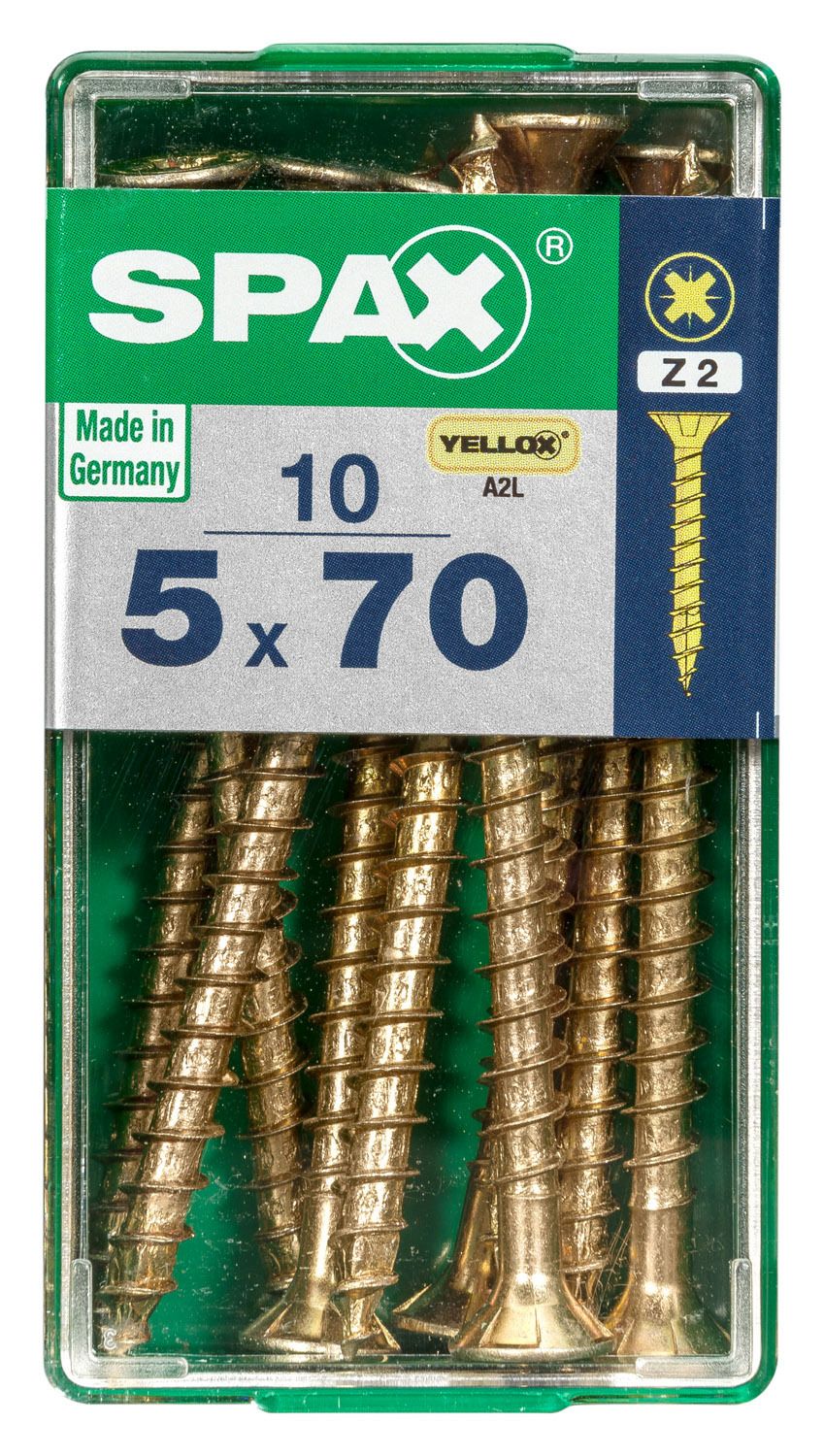 PLANA SPAX Z2 YELLOX S 10 UD.