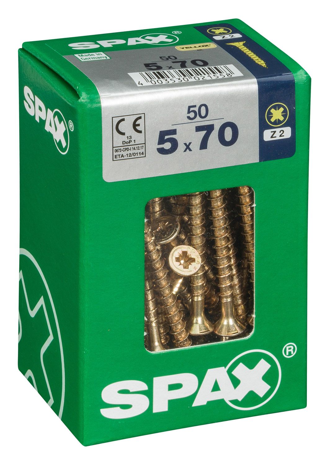 PLANA SPAX Z2 YELLOX L 50 UD.