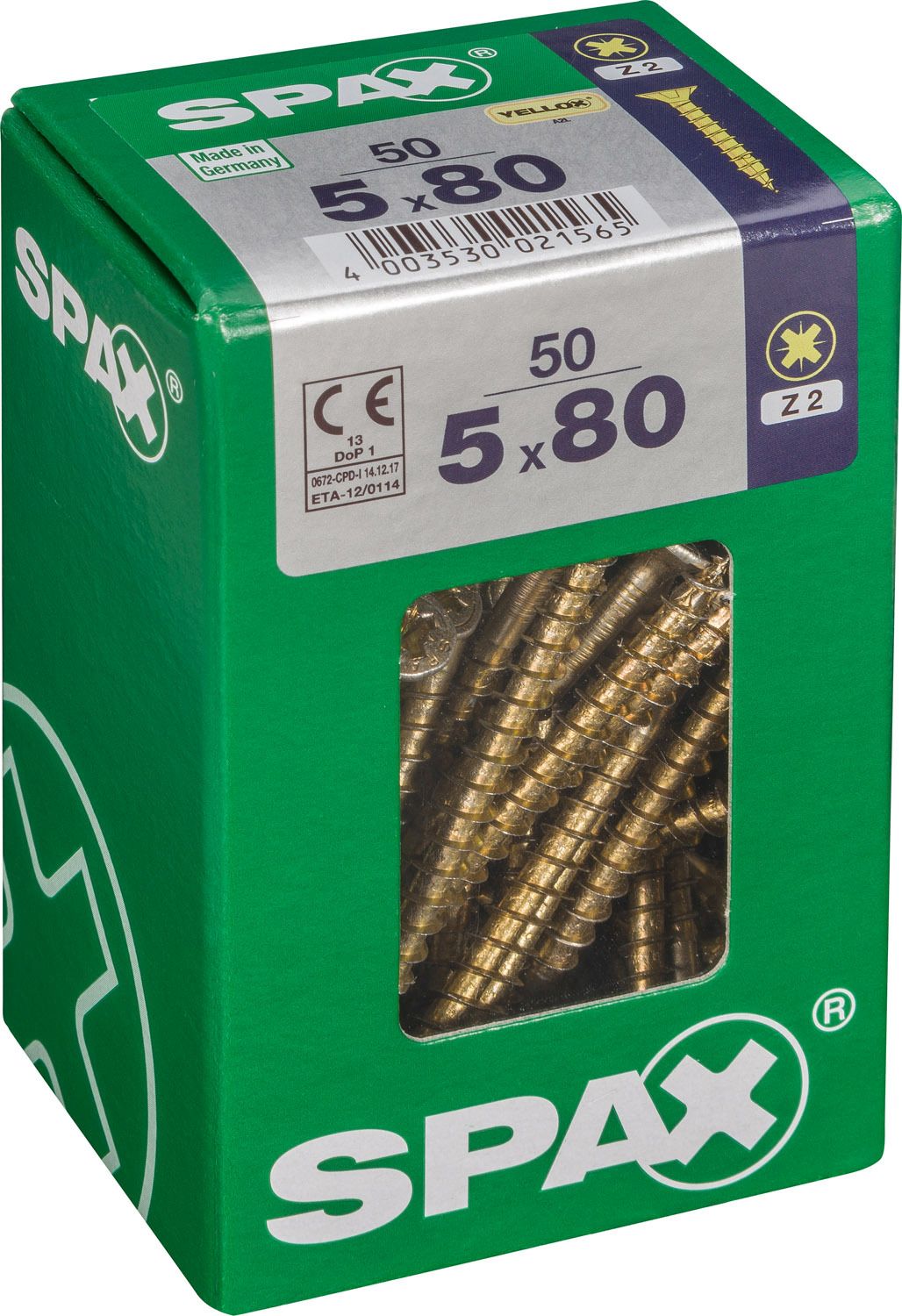 PLANA SPAX Z2 YELLOX L 50 UD.