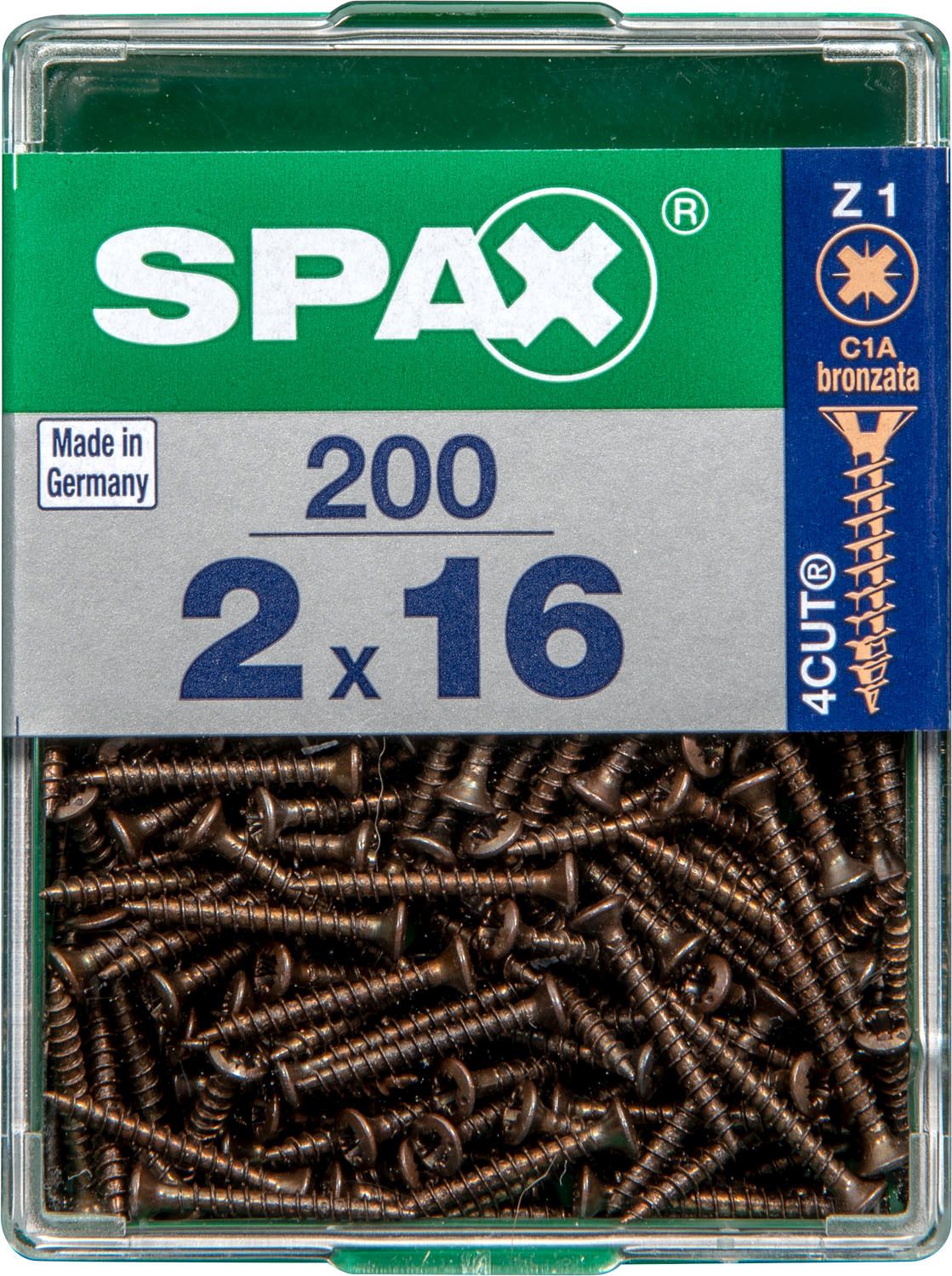 PLANA SPAX Z1 BRONCE M 200 UD.