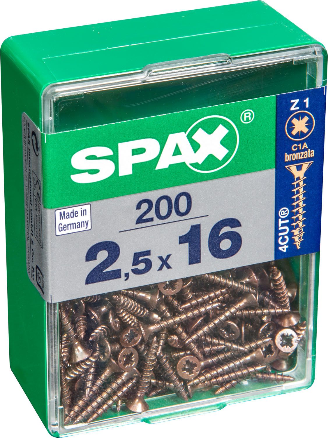 PLANA SPAX Z1 BRONCE M 200 UD.