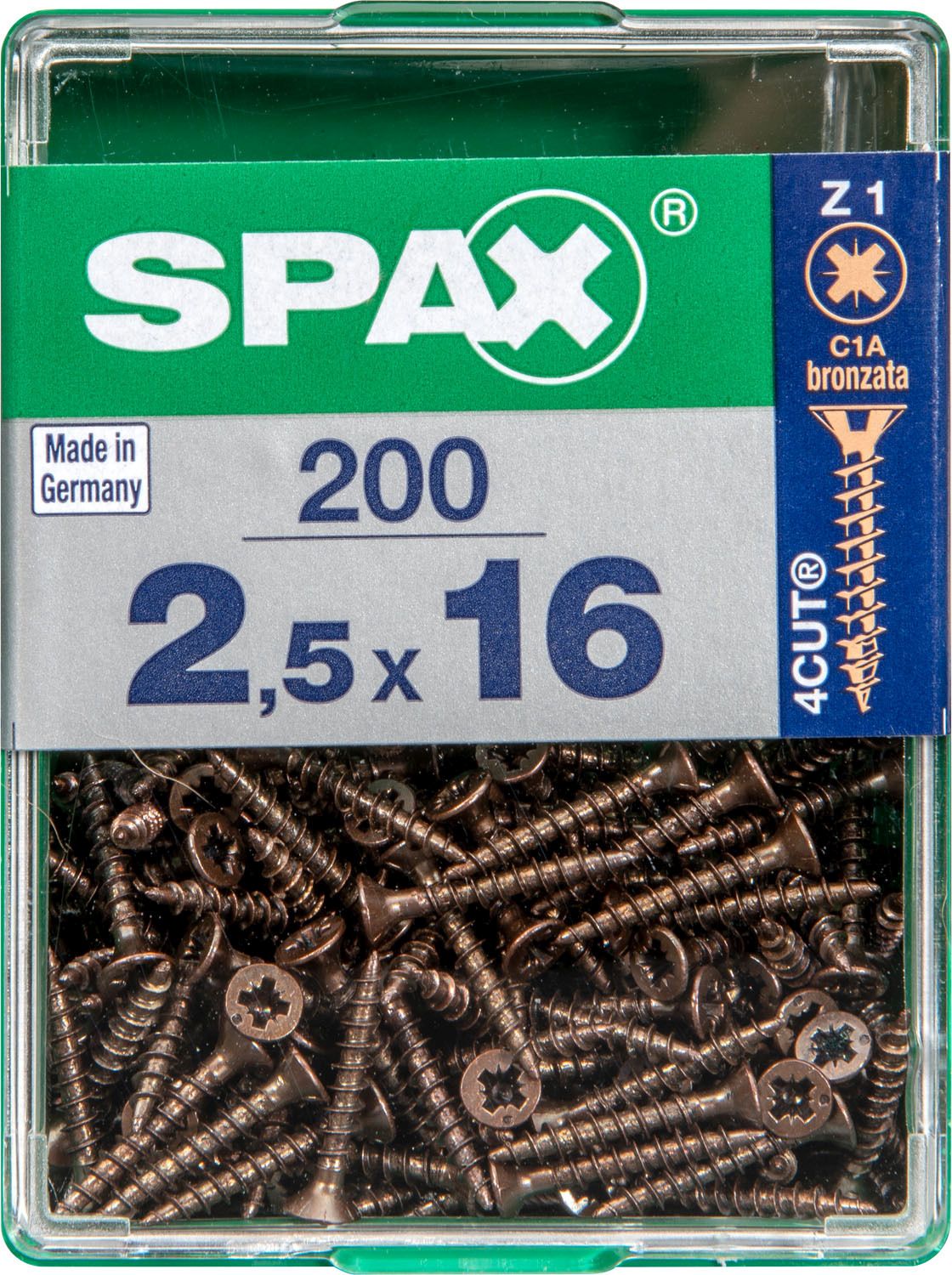 PLANA SPAX Z1 BRONCE M 200 UD.