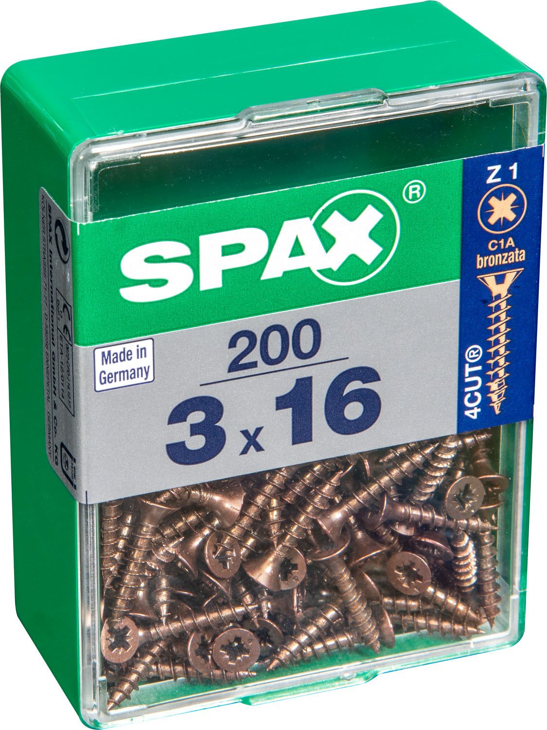 PLANA SPAX Z1 BRONCE M 200 UD.