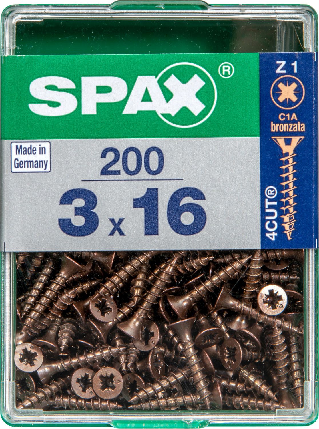 PLANA SPAX Z1 BRONCE M 200 UD.