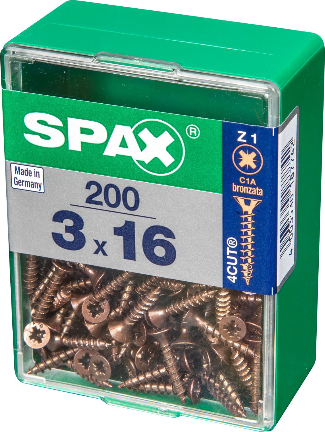 PLANA SPAX Z1 BRONCE M 200 UD.