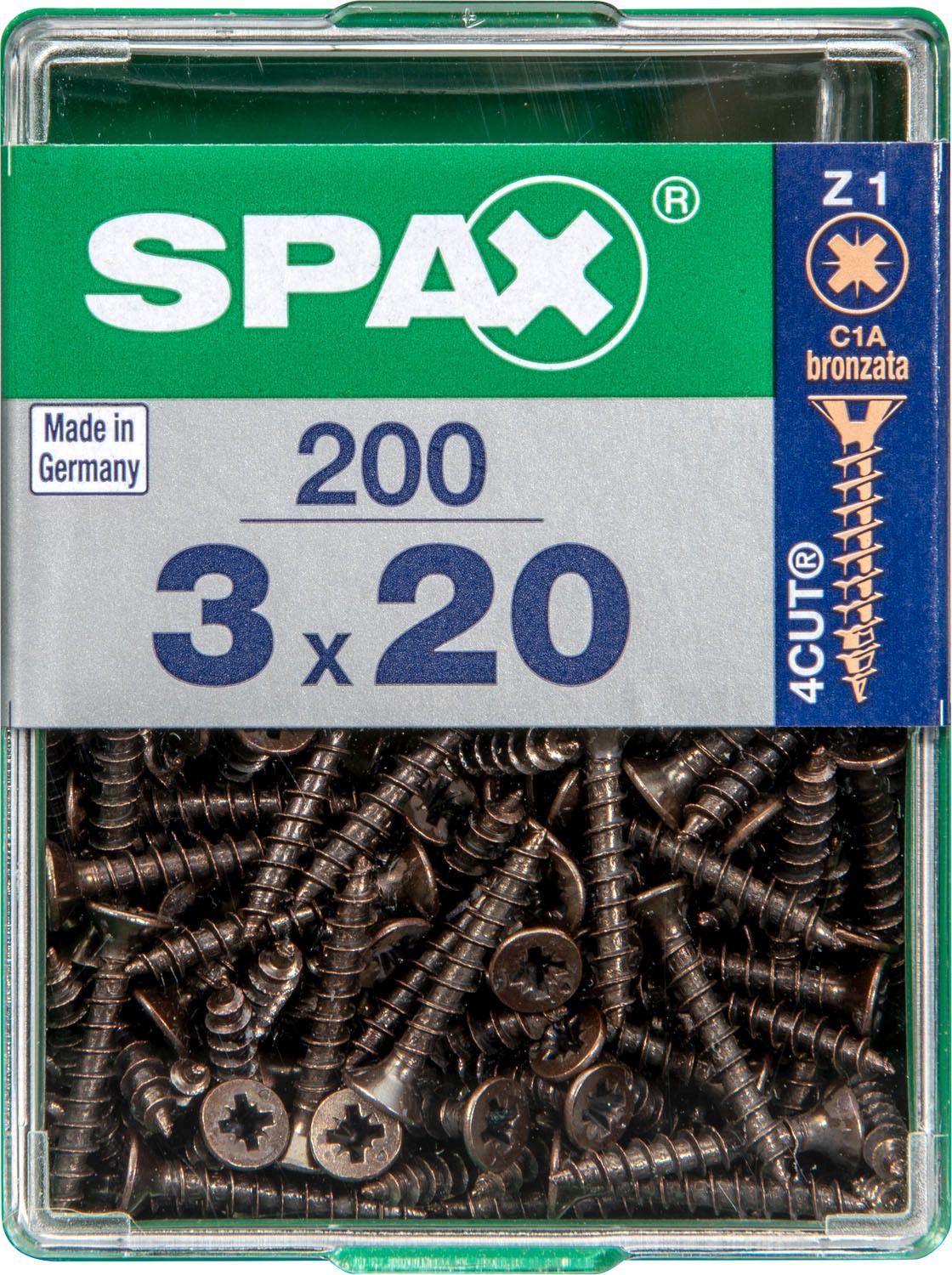 PLANA SPAX Z1 BRONCE M 200 UD.