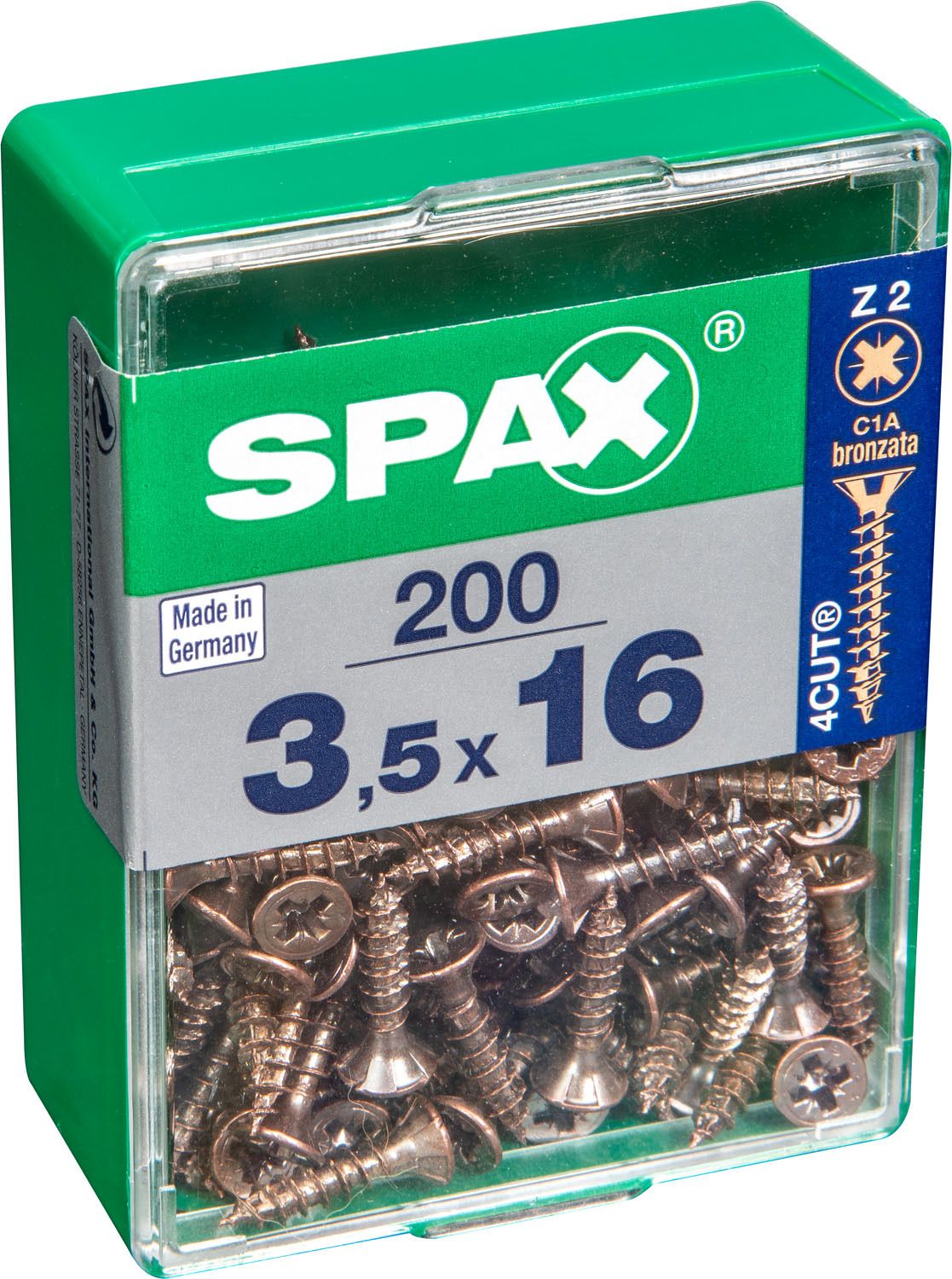 PLANA SPAX Z2 BRONCE M 200 UD.