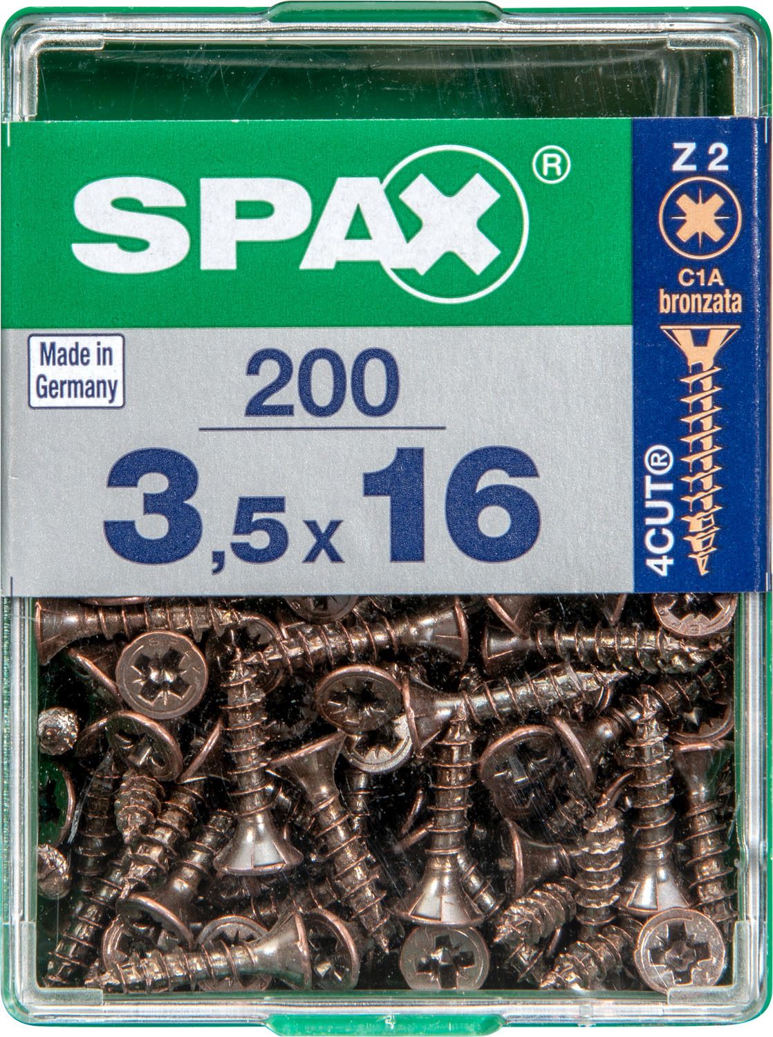 PLANA SPAX Z2 BRONCE M 200 UD.