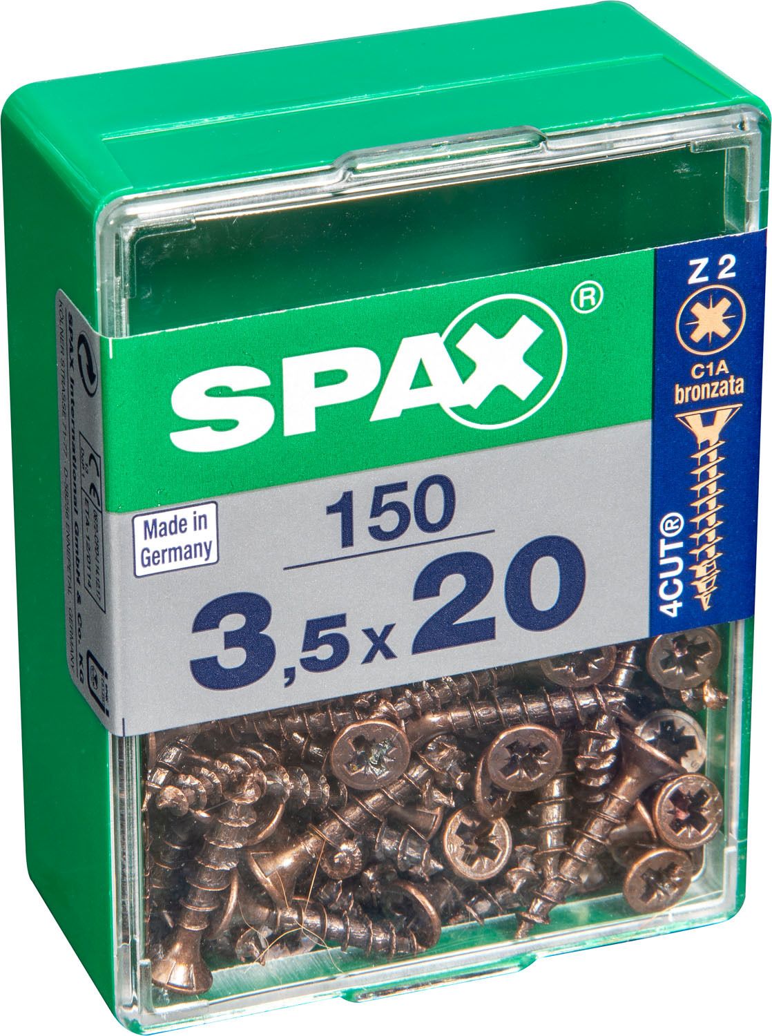 PLANA SPAX Z2 BRONCE M 150 UD.