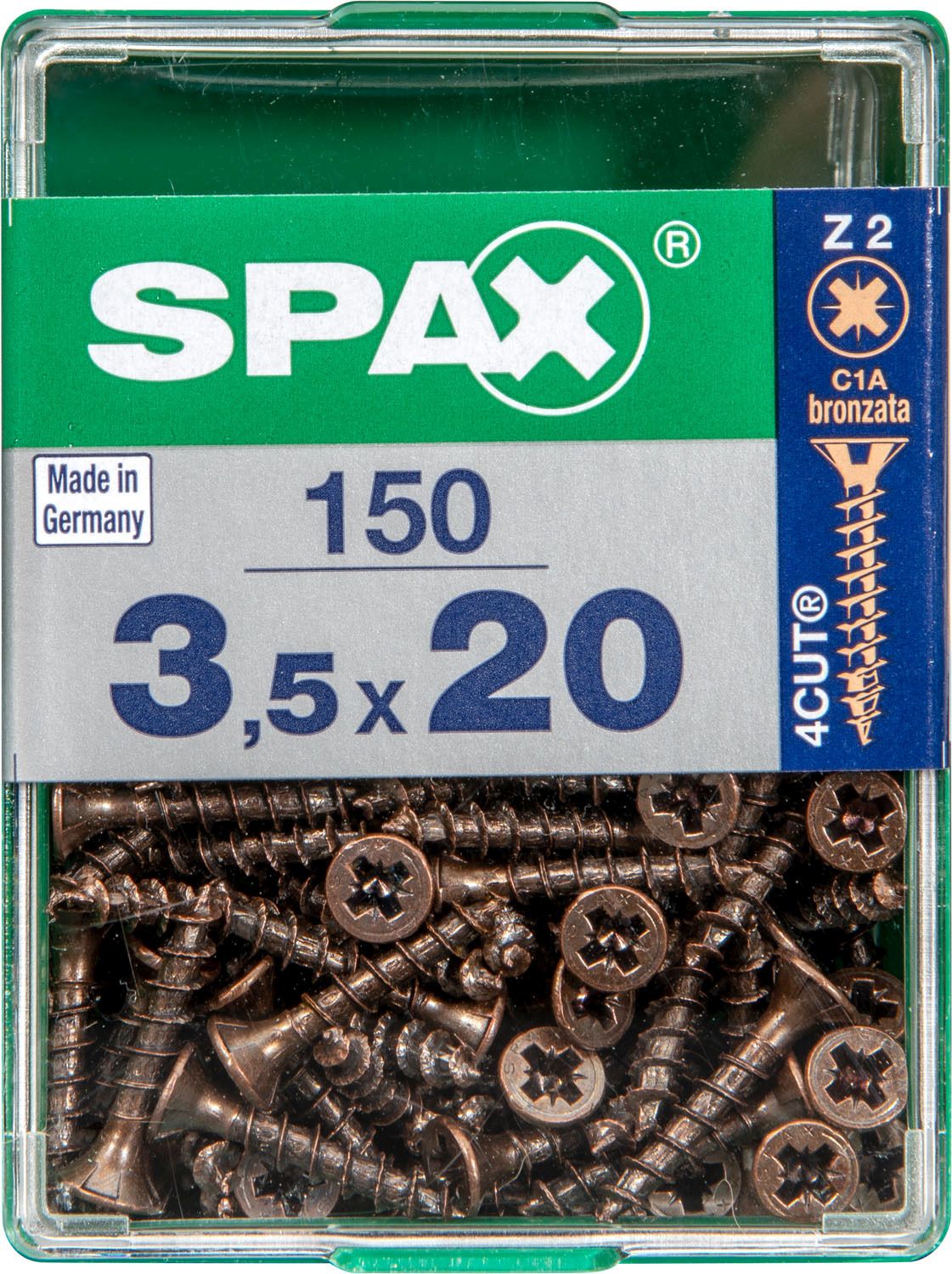 PLANA SPAX Z2 BRONCE M 150 UD.