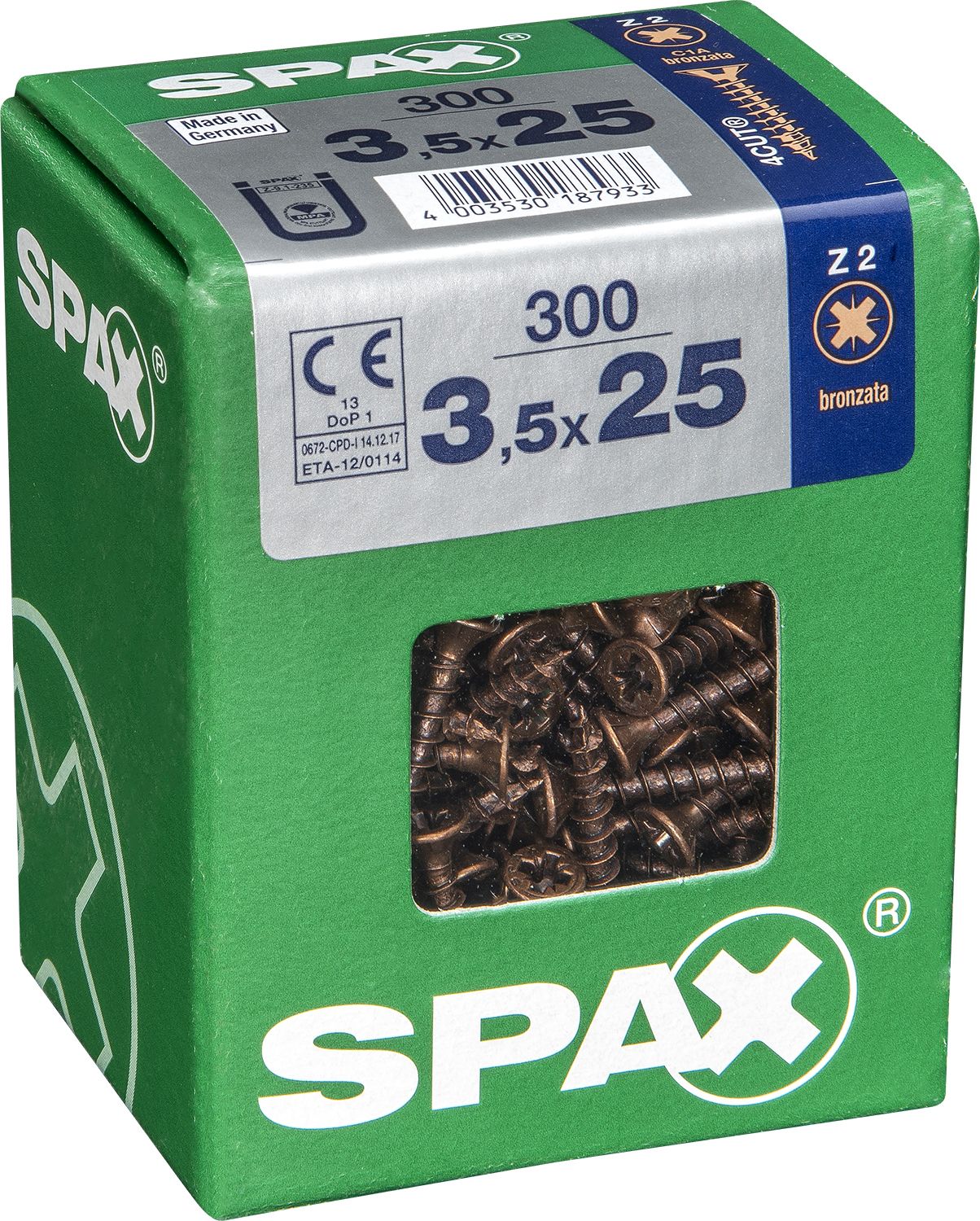 PLANA SPAX Z2 BRONCE L 300 UD.
