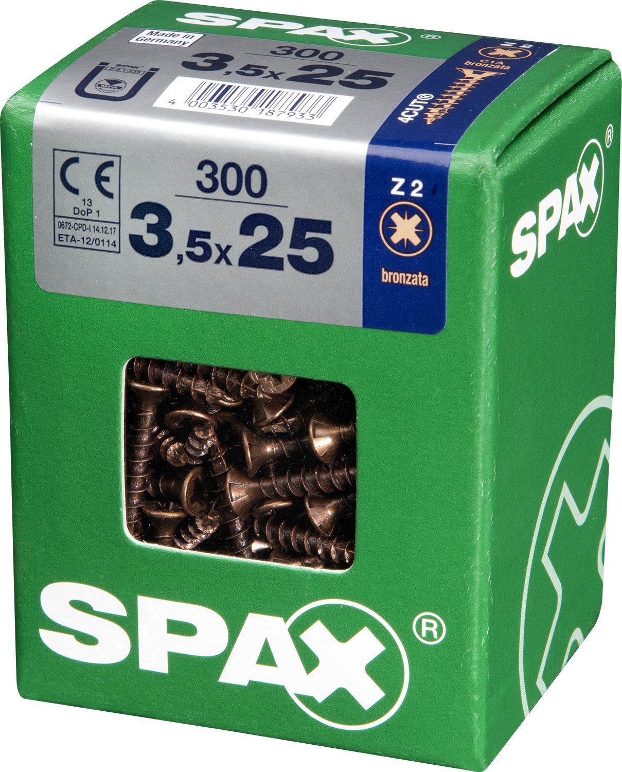 PLANA SPAX Z2 BRONCE L 300 UD.