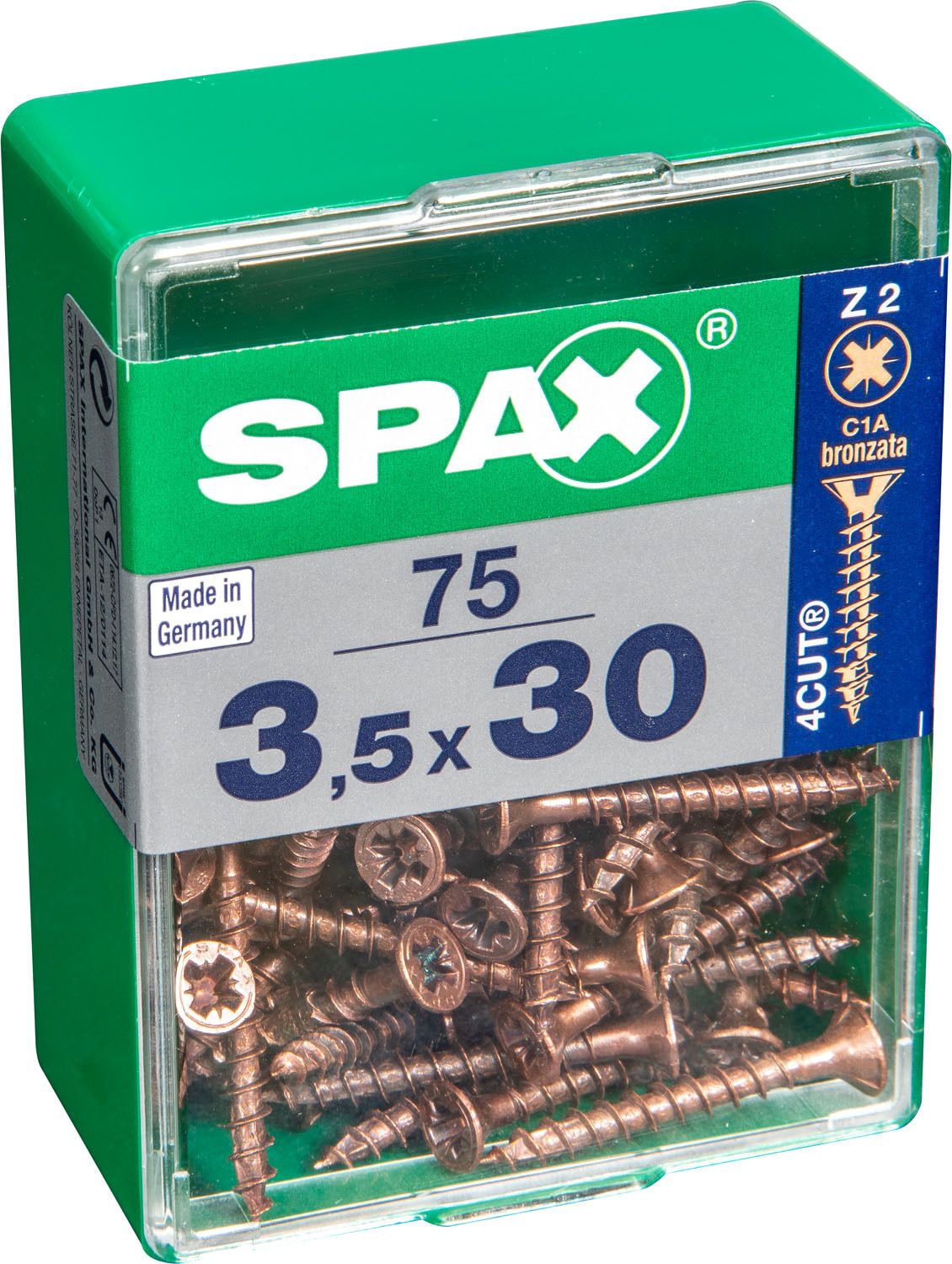 PLANA SPAX Z2 BRONCE M 75 UD.