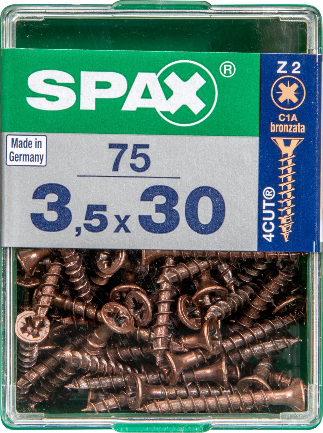 PLANA SPAX Z2 BRONCE M 75 UD.