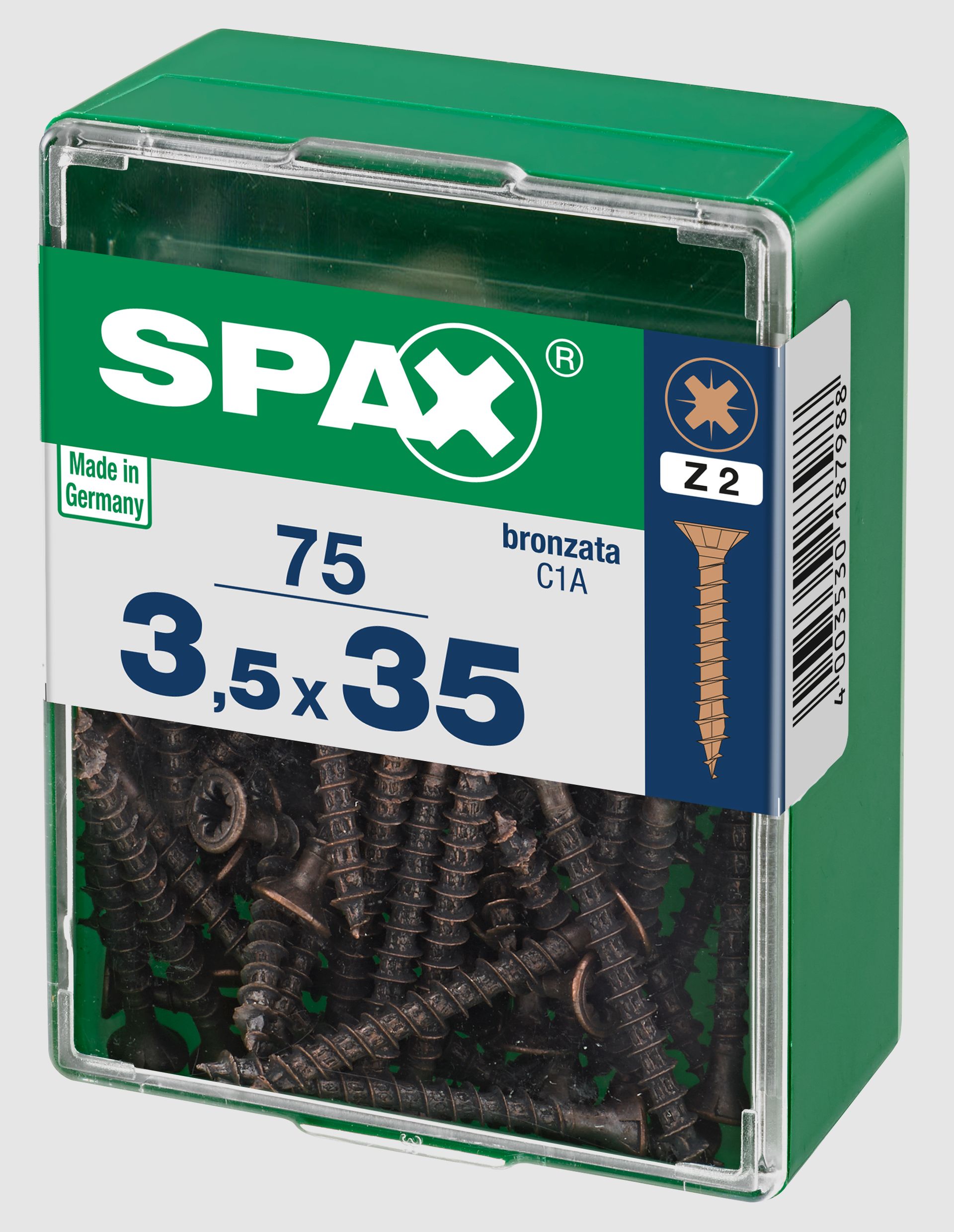 PLANA SPAX Z2 BRONCE M 75 UD.