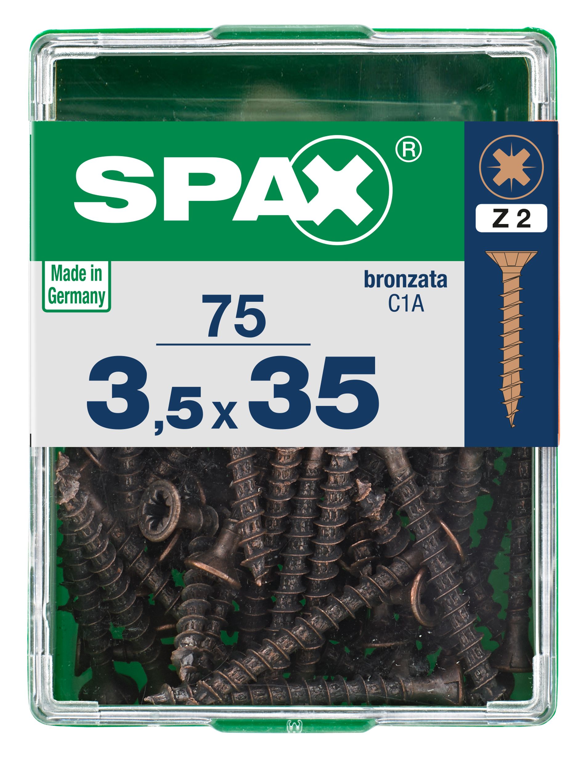 PLANA SPAX Z2 BRONCE M 75 UD.