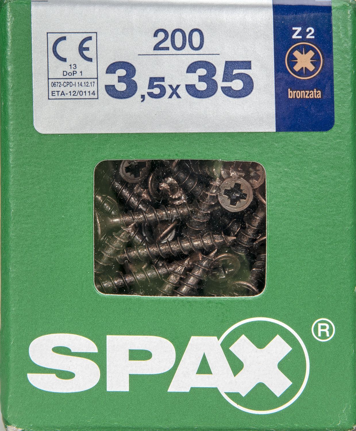 PLANA SPAX Z2 BRONCE L 200 UD.
