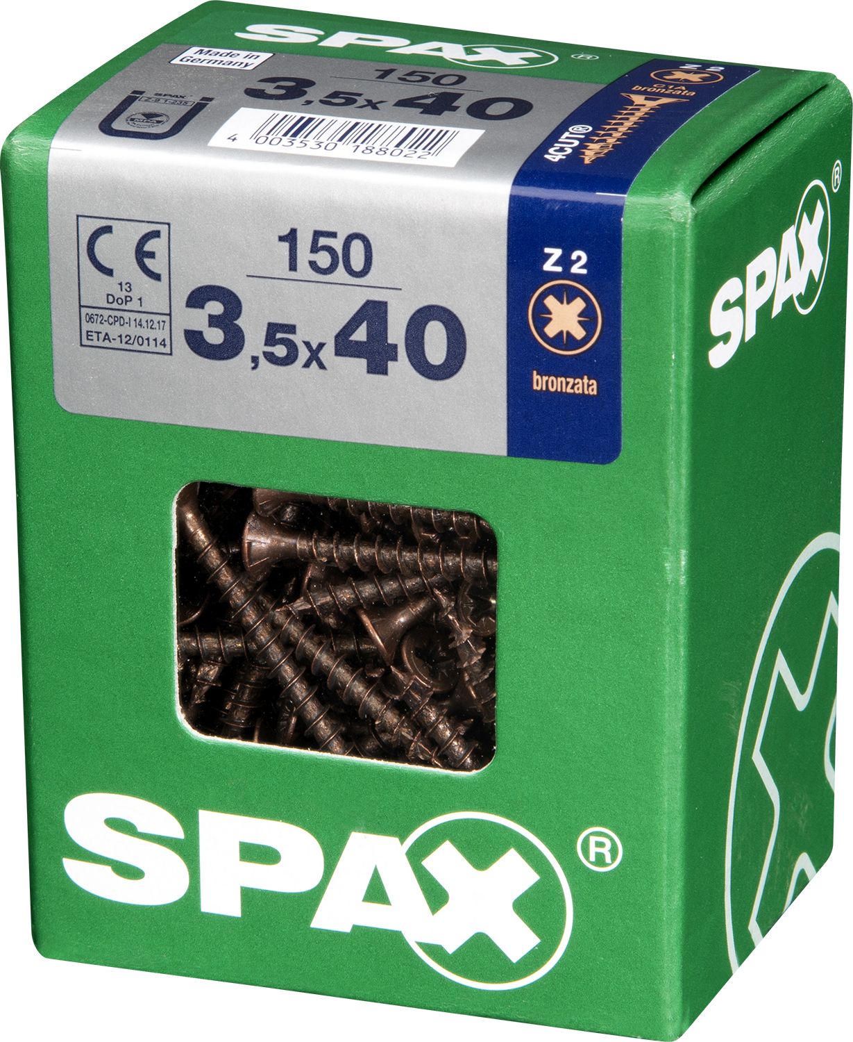 PLANA SPAX Z2 BRONCE L 150 UD.