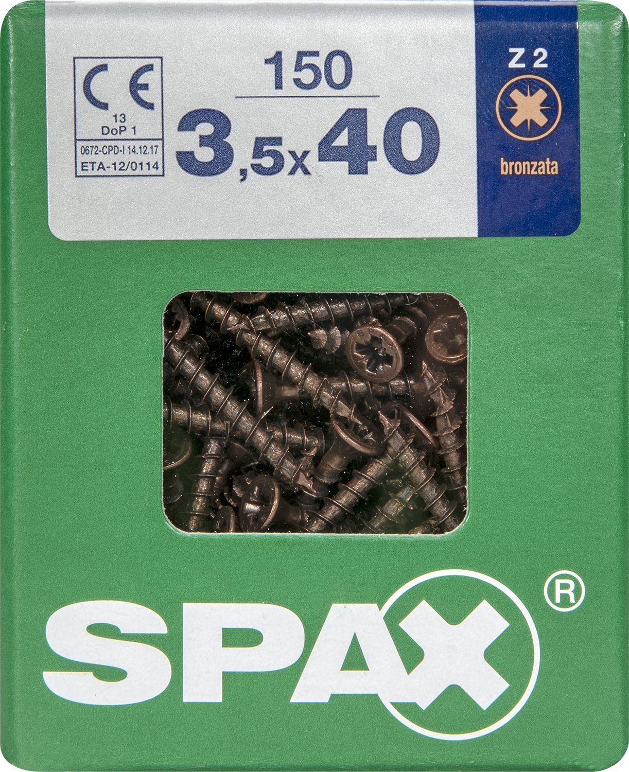 PLANA SPAX Z2 BRONCE L 150 UD.