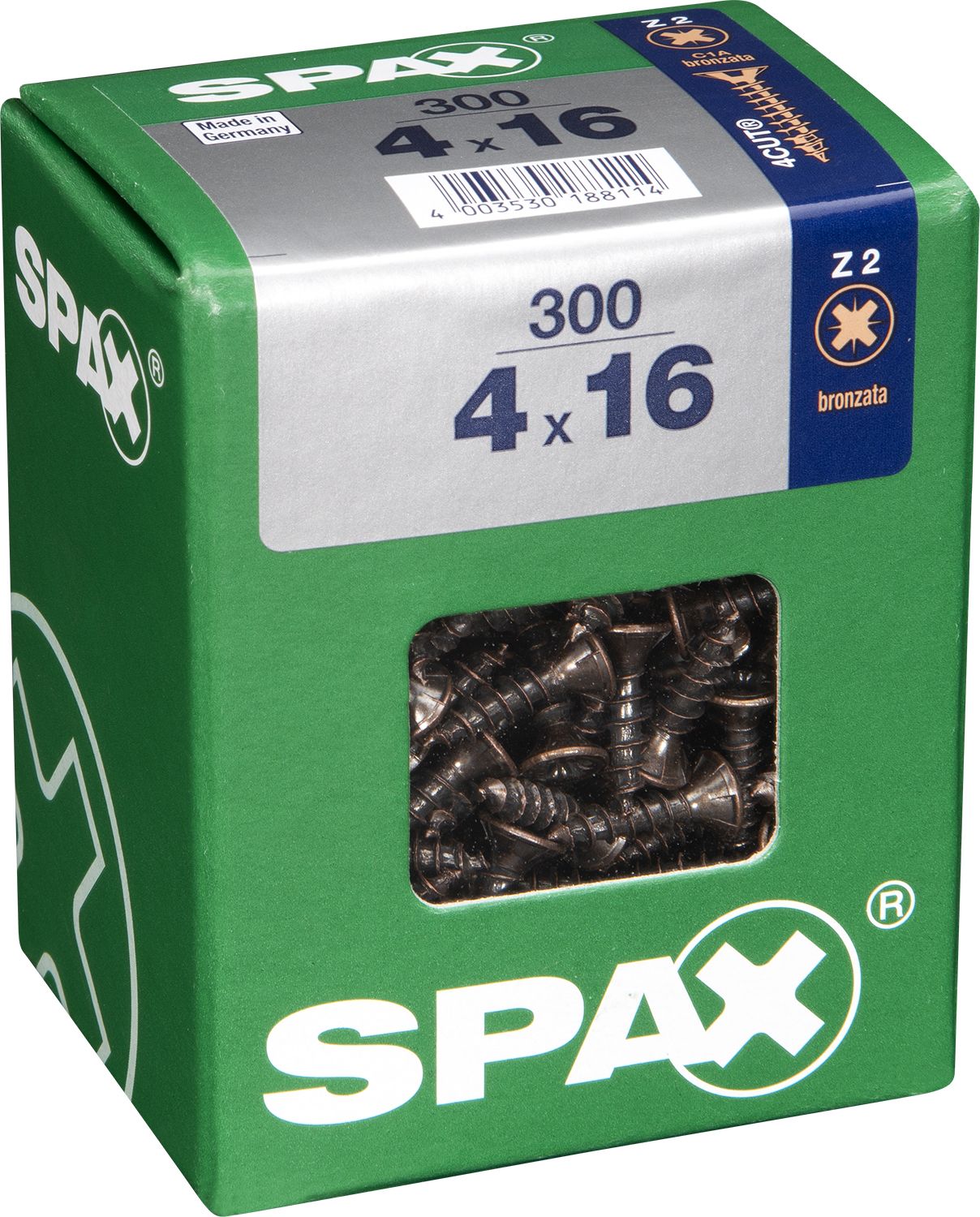 PLANA SPAX Z2 BRONCE L 300 UD.